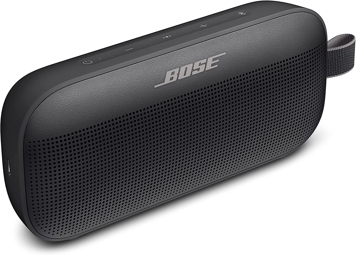 Bose SoundLink Flex Bluetooth Portable Speaker - Wireless Waterproof Outdoor Speaker with Rich Bass, IP67 Rating for Pool, Beach & Travel - Black (Renewed) - Perfect for Camping, Hiking & Backyard Parties