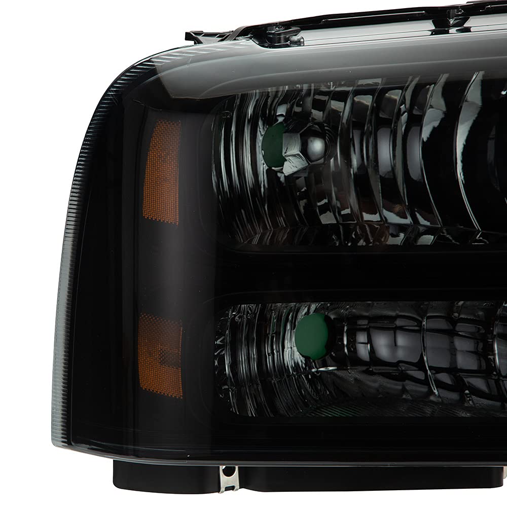 Ford F250 F350 Headlights Assembly 2005-2007 Replacement - Super Duty & Excursion - Chrome Housing Clear Lens for Night Driving