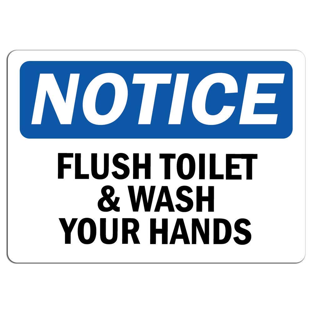 Aluminum Wash Your Hands Sign 10x7 Inches - Durable Traffic & Warehouse Notice Sign for Restrooms - Weatherproof 0.04