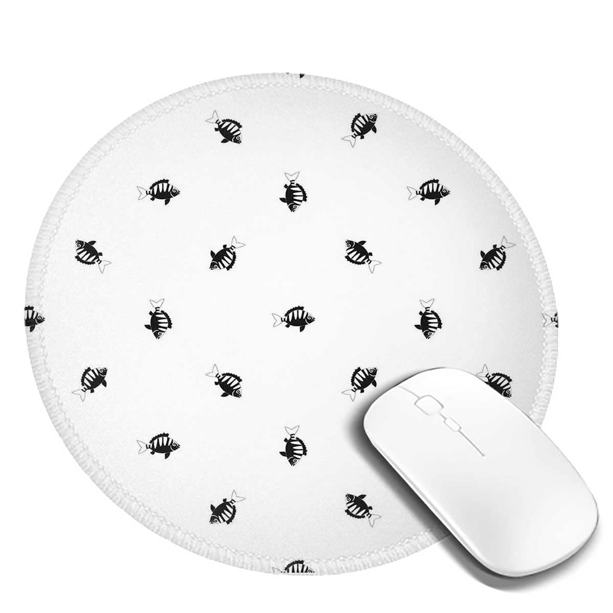 Non-Slip Round Mouse Pad Set (2PCS) - 7.9×7.9×0.12 Inches Rubber Base Gaming & Office Mouse Mat with Tropical Underwater Animal Design for Laptop & PC - Perfect for Work, Gaming & Home Office Use