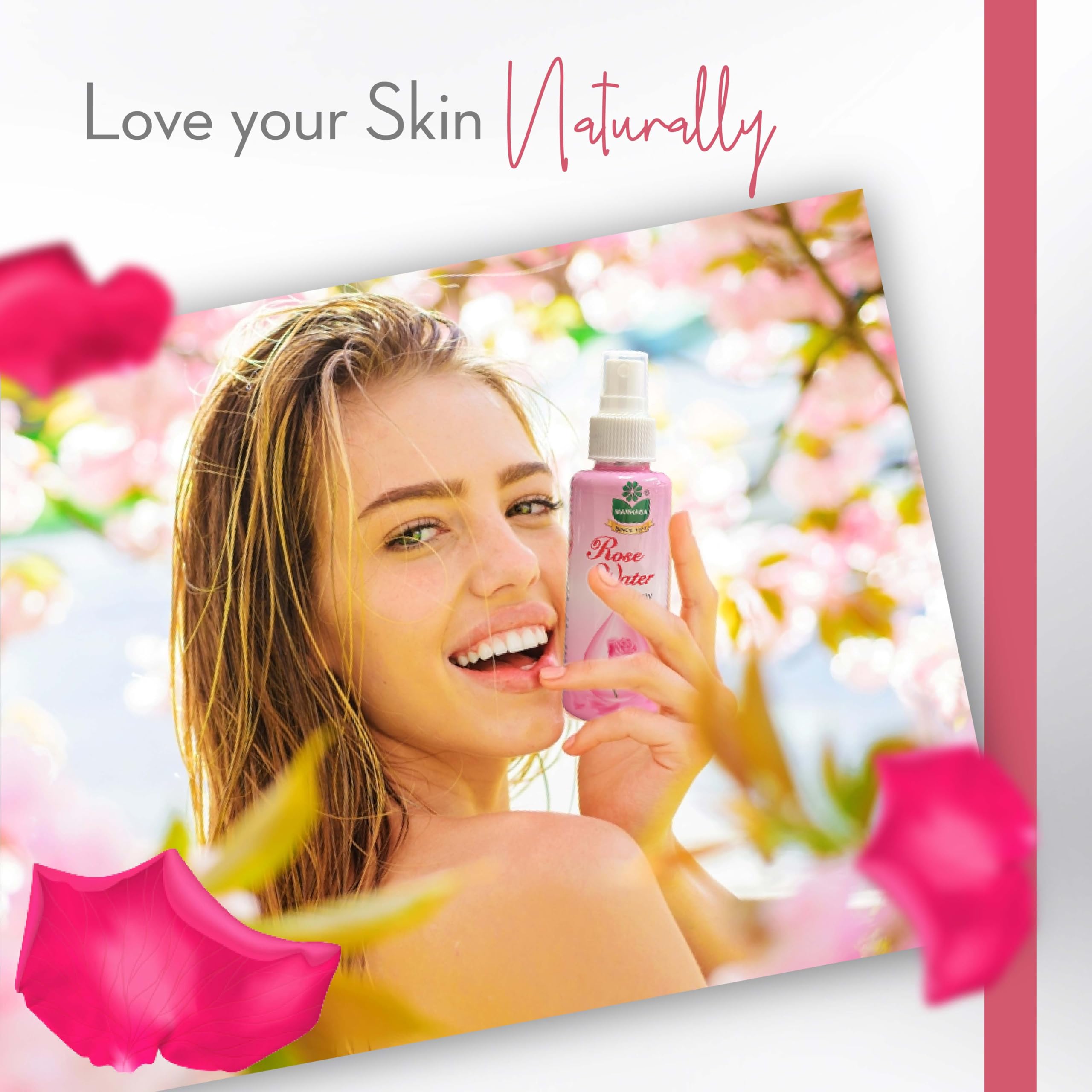 Organic Rose Water Spray for Face & Hair - Pure Hydrating Facial Mist with Natural Rose Extract | Skin Care, Hair Growth & Refreshing Spray for Daily Use, Travel & Spa