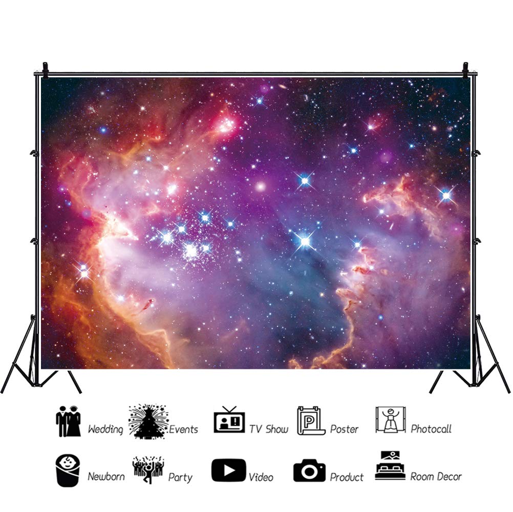 5x3ft Glowing Stars Deep Space Backdrop - Colorful Universe Galaxy Vinyl Photography Background for Astronomy, Cosmos & Studio Props | Perfect for Astrophotography, Sci-Fi Events & Themed Parties