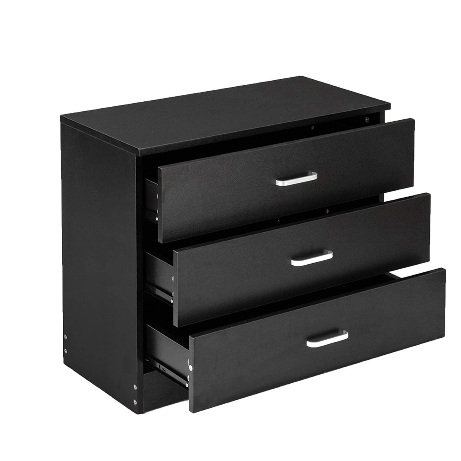 Candora Wood 3-Tier Drawer Cabinet - Simple Storage Organizer for Bedroom, Living Room & Office - Nightstand Side Table with Spacious Drawers for Clothes, Toys & Home Essentials