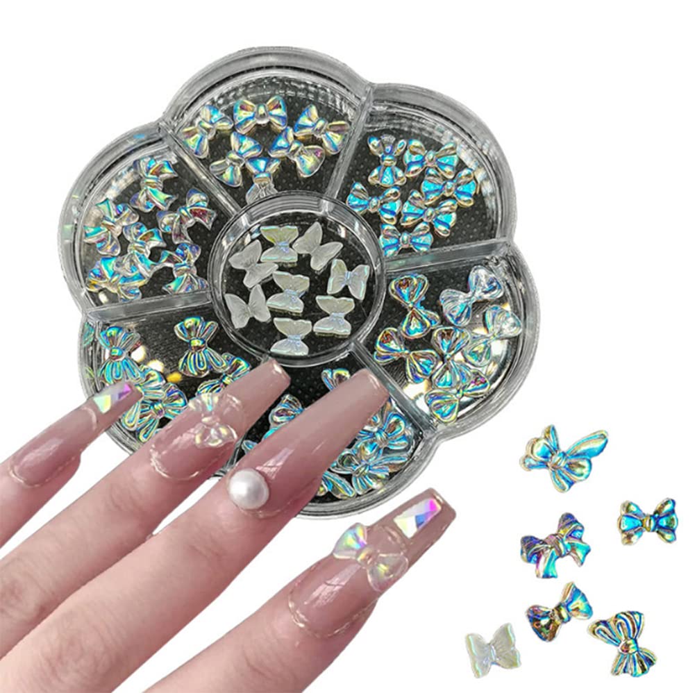 AKOAK 42-Piece Holographic 3D Butterfly Acrylic Nail Art Charms - DIY Nail Art Decorations for Girls, Women - Perfect for Nail Salons, Parties, and Special Occasions