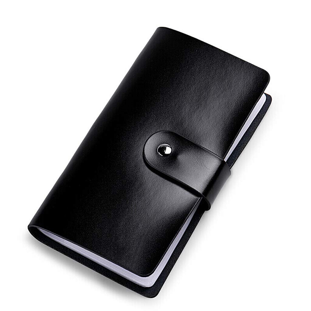 Premium Business Card Holder for Men & Women - Large Capacity Leather Card Case Wallet with ID Slot - Stylish Desk Organizer for Credit Cards, Business Cards & Office Essentials (Black) - Perfect for Corporate Meetings, Networking Events & Professional Workspaces
