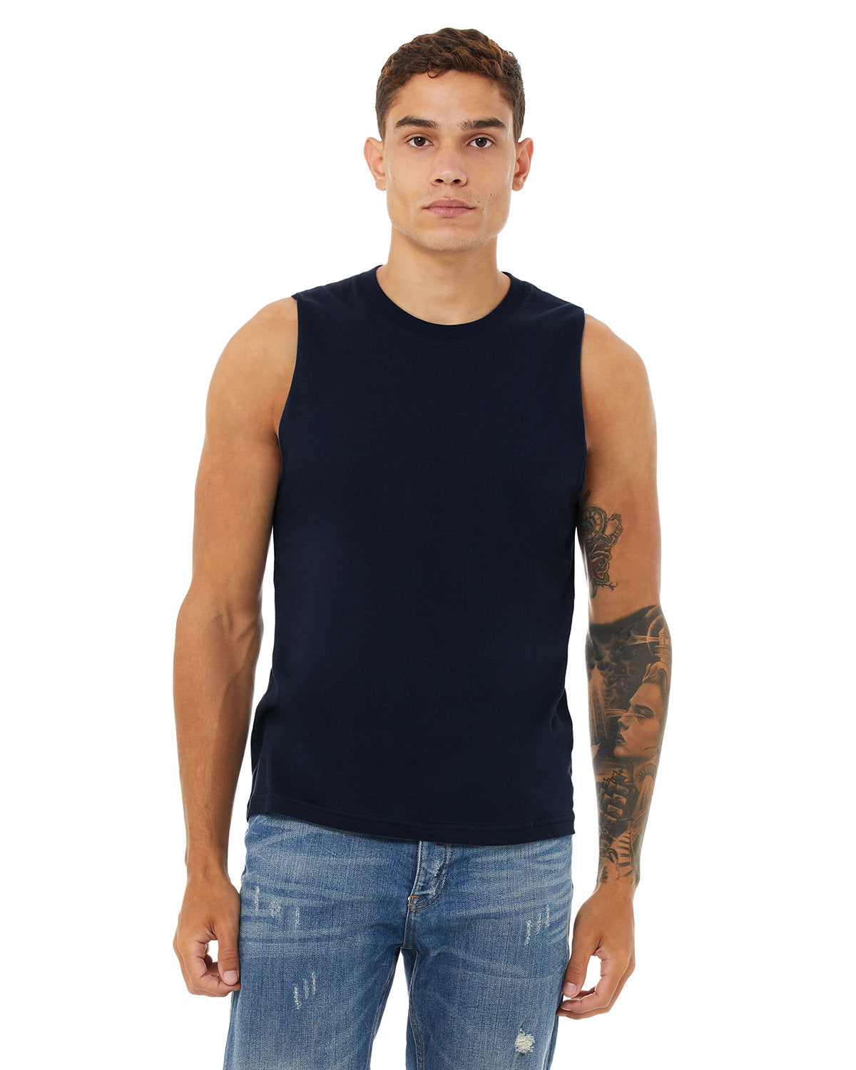 Bella + Canvas 3483 Unisex Jersey Muscle Tank - Soft Cotton Relaxed Fit Sleeveless Shirt for Men & Women | Gym Workout, Yoga, Summer Casual Wear