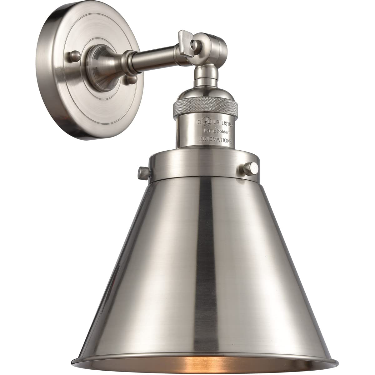 Innovations INNO203-SN-M13-SN-LED Modern LED Wall Sconce Light Fixture - Pewter, Nickel & Silver Finish - Perfect for Bedroom, Hallway & Living Room Lighting Decor