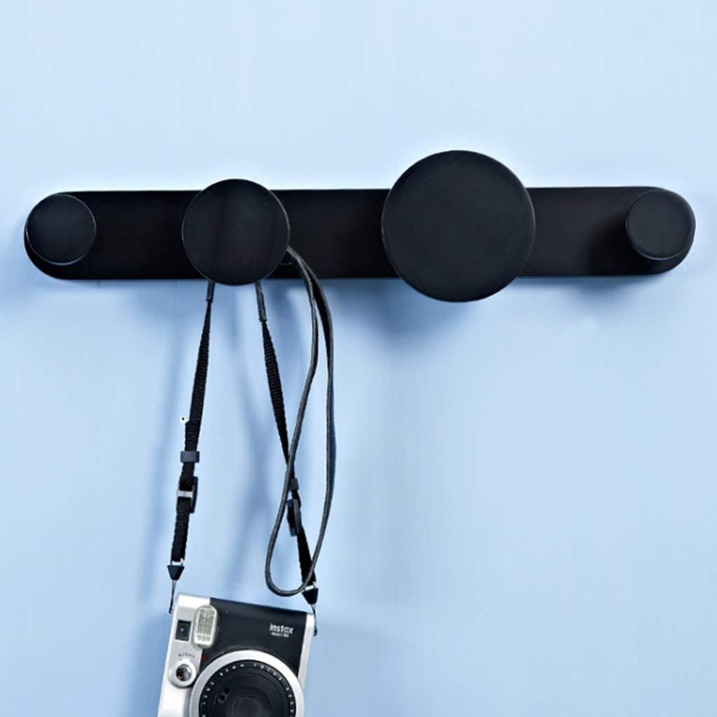 RANRANJJ 4-Hook Wall Mount Coat Rack - Heavy Duty Black Hanger Organizer for Dog Leash, Hats, Keys, Towels & Clothes - Bathroom, Closet, Garage & Home Storage Solution - Perfect for Pet Owners & Space Saving