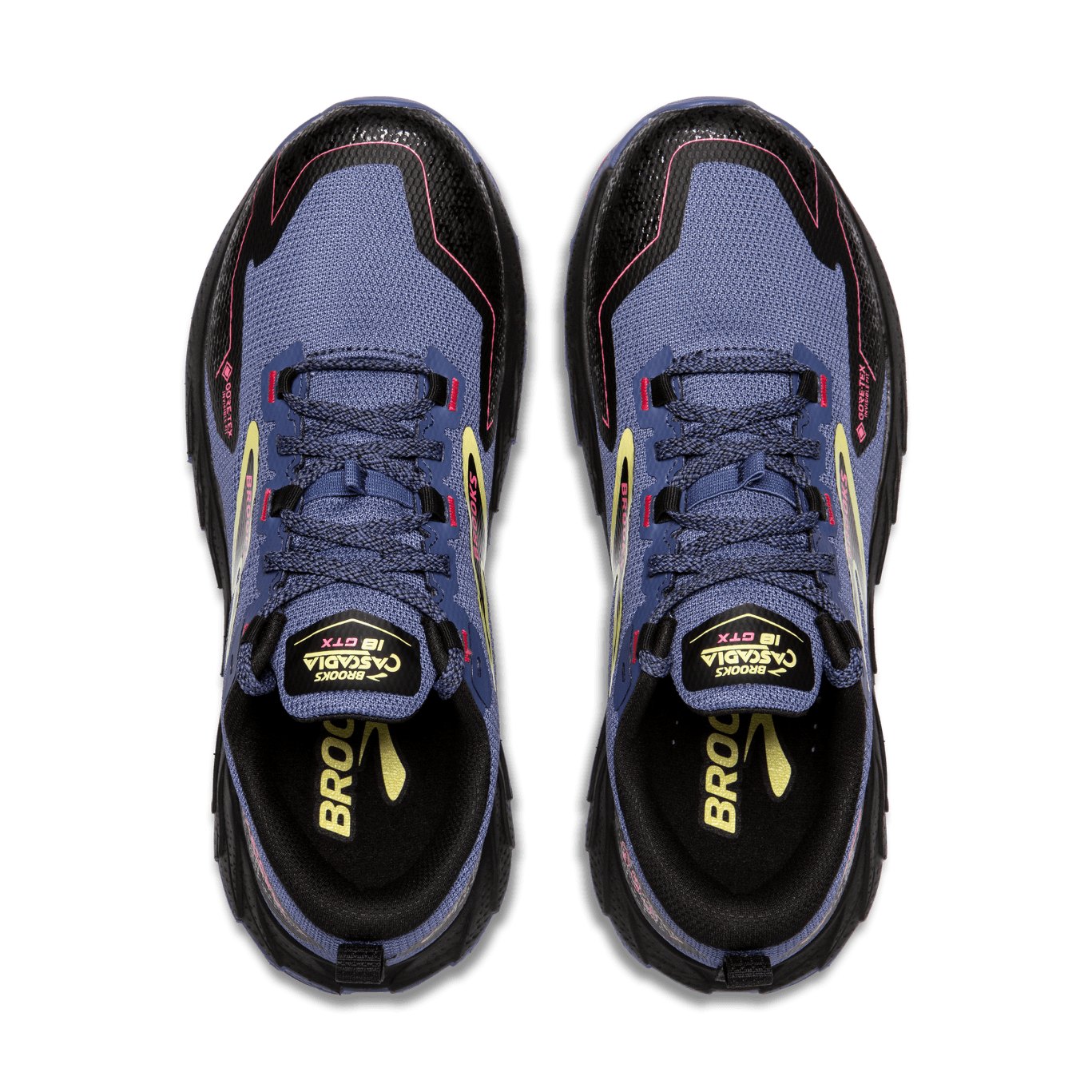 Brooks Cascadia 18 GTX Trail Running Shoes for Women - Waterproof Hiking Shoes with Gore-Tex, Grey Blue/Black/Pink (B Width) - Perfect for Outdoor Adventures & Trail Running