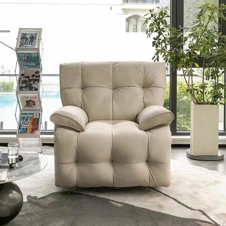 Premium White Chenille Wool Electric Recliner Chair - Modern Comfort for Living Room, Home Theater & Office - Adjustable Power Lift Reclining Sofa with USB Charger