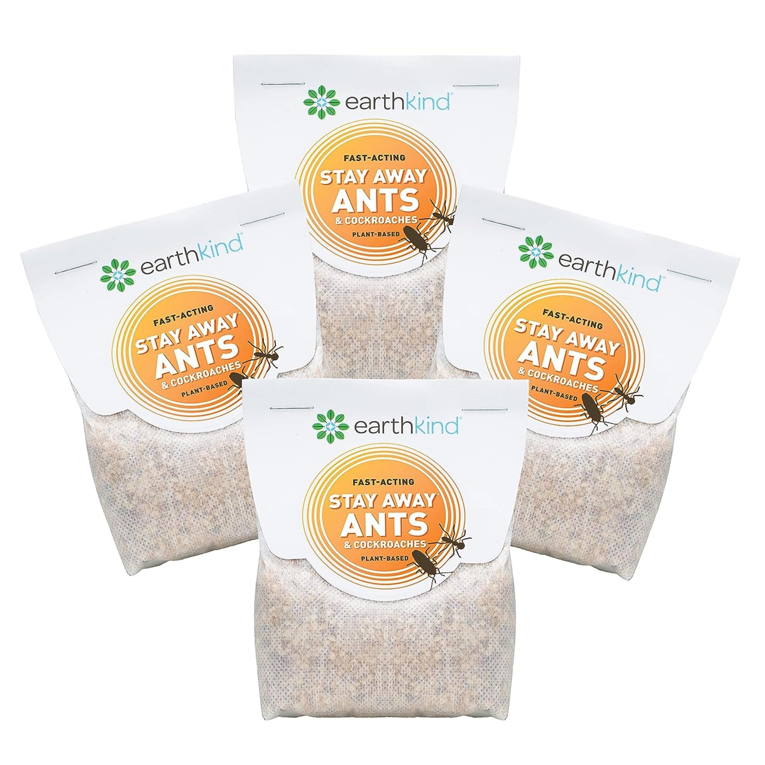 EarthKind Stay Away Ants & Cockroaches Deterrent Pouches - Natural Botanical Pest Repellent for Kitchen, Pantry & Countertops - Safe Non-Toxic Pest Control - 4 Pack - Perfect for Home, Office & Food Storage Areas