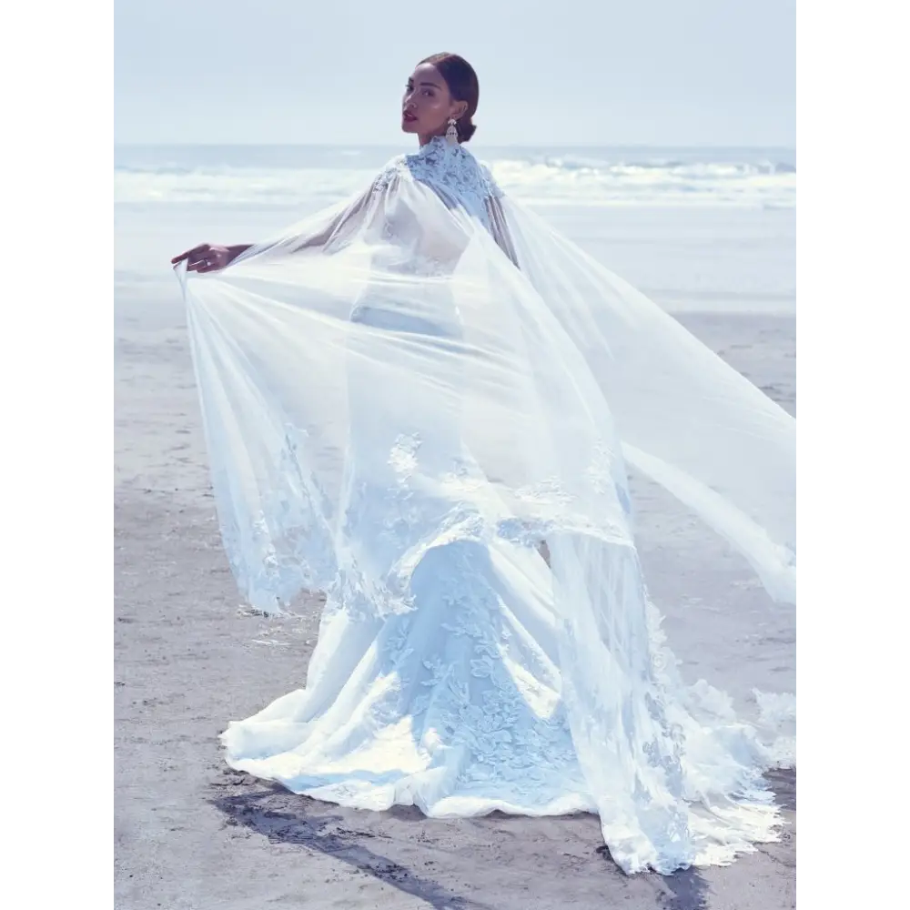 Maggie Sottero Carrington Wedding Dress with Detachable Cape - Elegant Bridal Gown for Church Ceremony & Outdoor Wedding Photos