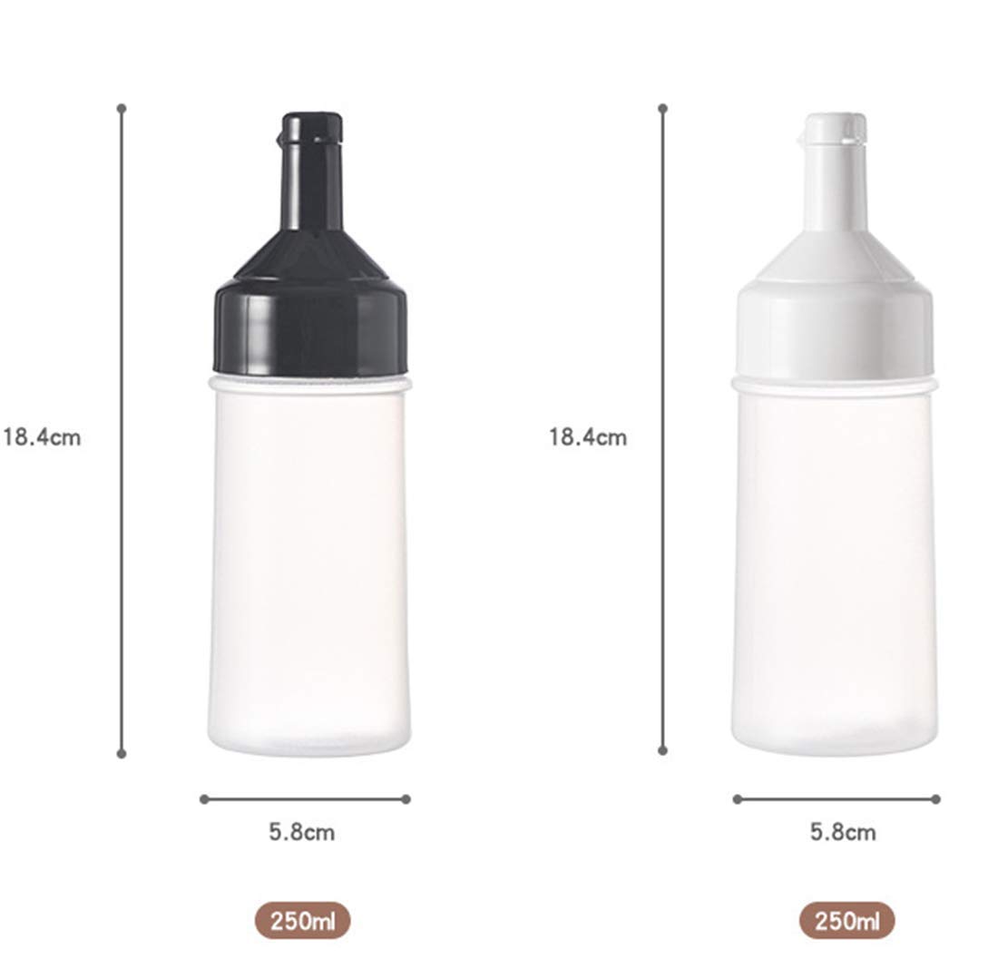 8.5oz (250ml) Plastic Squeeze Bottle for Condiments - Ketchup, Mayonnaise, Mustard, Hot Sauce & Olive Oil | Durable Leak-Proof Sauce Dispenser for Kitchen, BBQ, Restaurants & Food Service (Black)