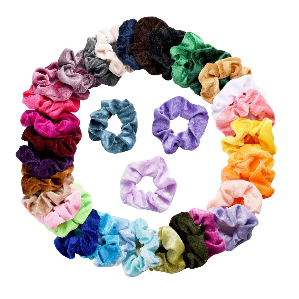 36Pcs Velvet Hair Scrunchies - Assorted Colors Hair Ties & Ponytail Holders for Women | Soft Hair Bands & Fashion Accessories for Daily Use, Workout, Party & Gift