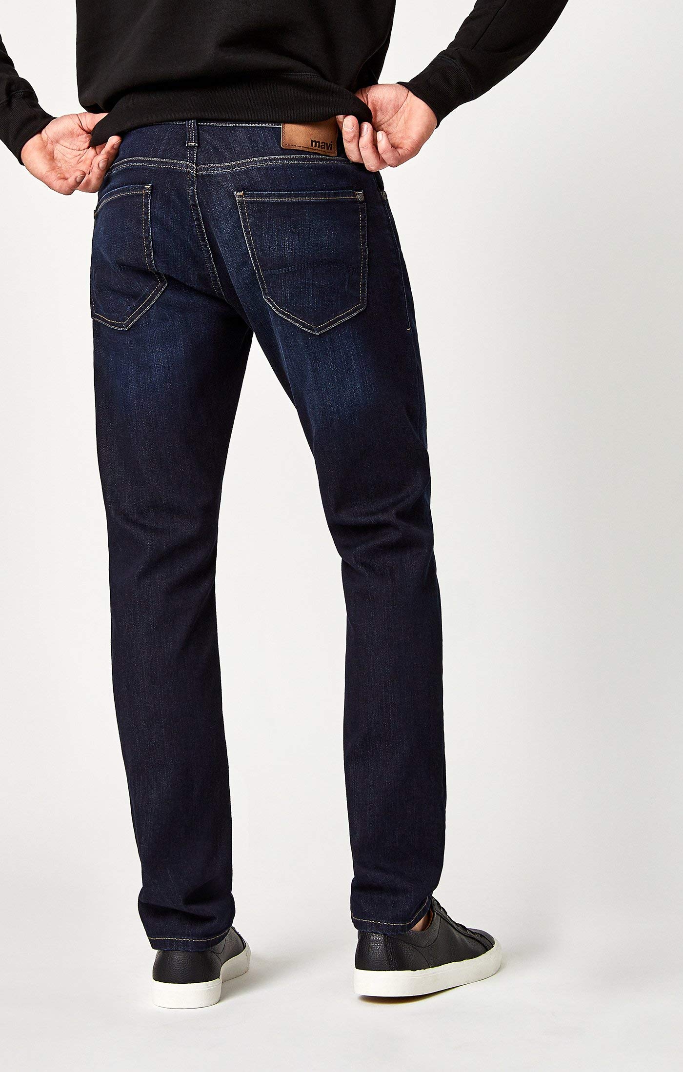 Mavi Jake Men's Slim Fit Jeans - Regular Rise, Slim Leg, Dark Blue Rinse Brushed Williamsburg (29x30) | Comfortable & Stylish for Casual Wear, Office & Night Out