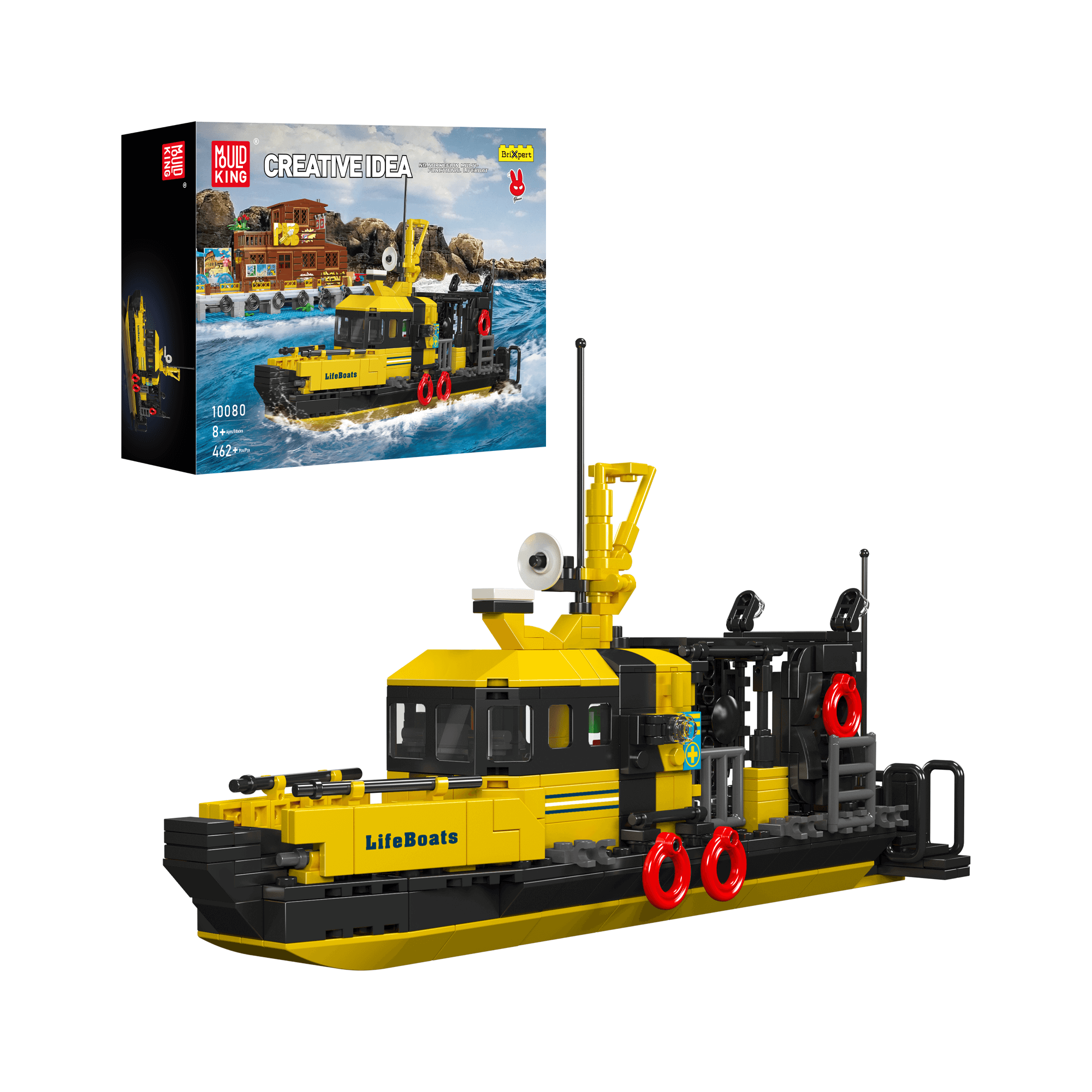 Mould King 10080 Norwegian Multi-Functional Lifeboat Building Set | 462 Pcs STEM Toy for Kids & Adults | Perfect for Creative Play, Collectors & Model Ship Enthusiasts