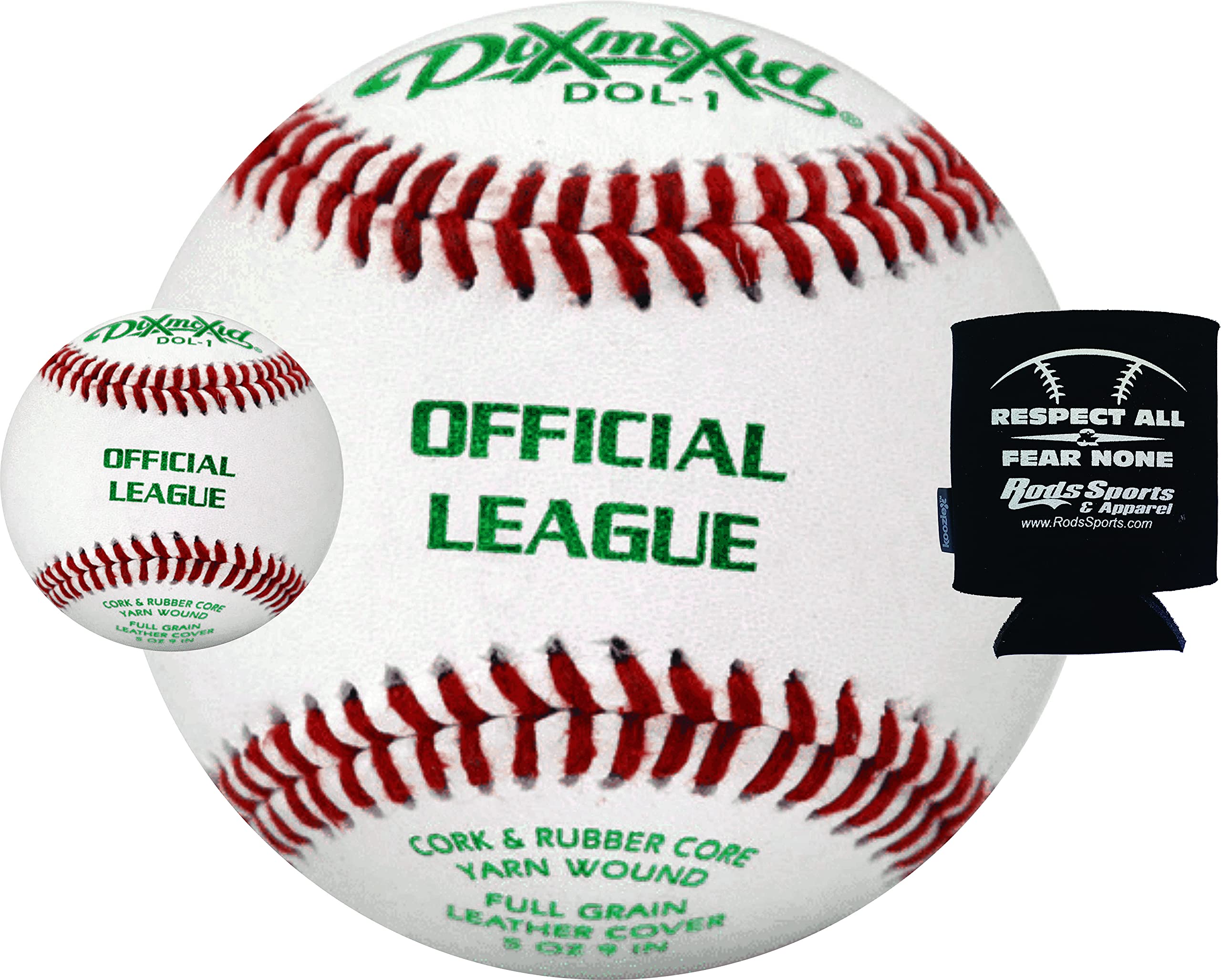 Premium Leather Practice Baseballs - Diamond Sports Rods DOL-1 Blem (Pack of 36 Balls) with Insulated Can Sleeve | Perfect for Baseball Training, Batting Practice & Fielding Drills | Ideal for Coaches, Players & Team Practice Sessions