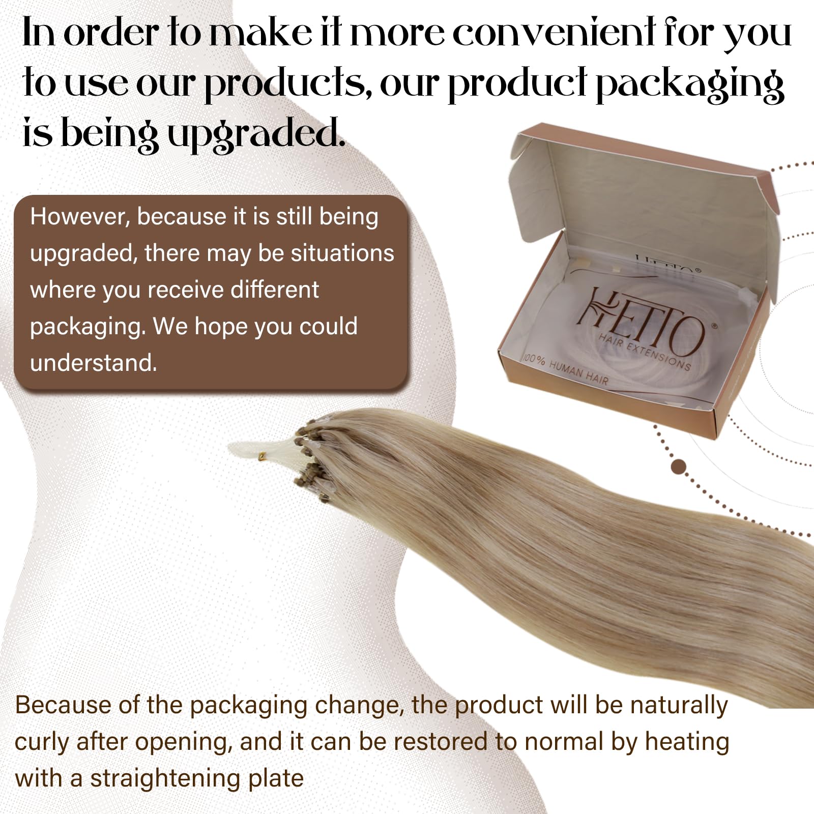 Hetto 18 Inch Micro Bead Hair Extensions - 50 Strands 50g Real Human Hair Straight in Blonde, Dirty Blonde & Golden Blonde Highlights (#17/23) | Seamless Micro Ring & Link Extensions for Volume & Length | Perfect for Parties, Weddings & Everyday Styling
