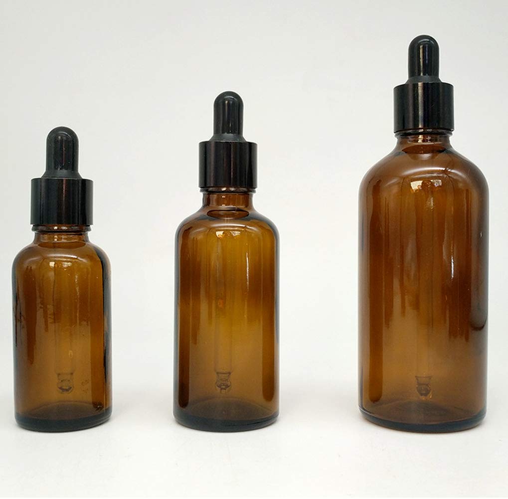 2 Pack Brown Amber Glass Bottles with Rubber Dropper Pipette - 5ml for E Juice, Beard Oil & Essential Oils | Leak Proof, UV Protection, Perfect for DIY Mixing, Travel & Gift Giving