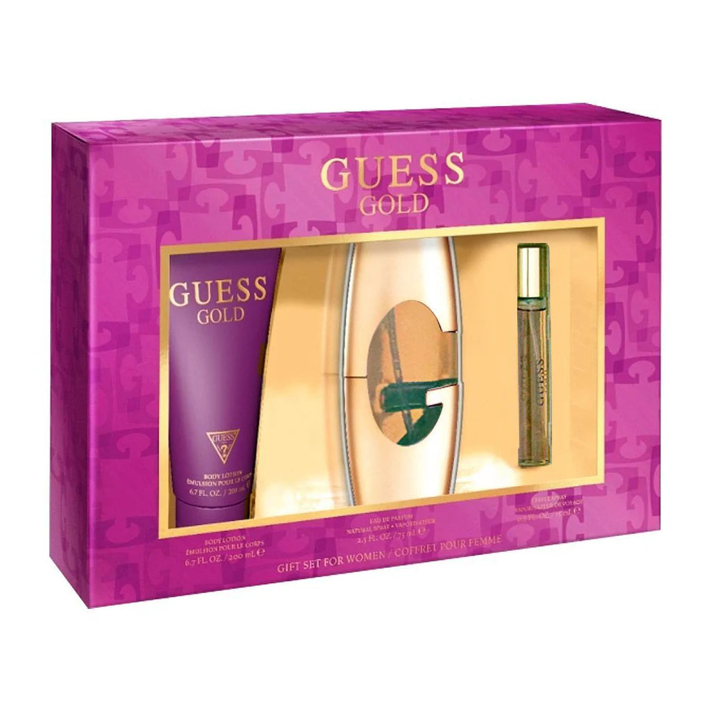 Luxury Gold 3-Piece Eau De Parfum Set - 75ml Perfume Bottle for Women | Gift Set for Her, Birthday & Anniversary Present | Perfect for Date Night, Office & Special Occasions