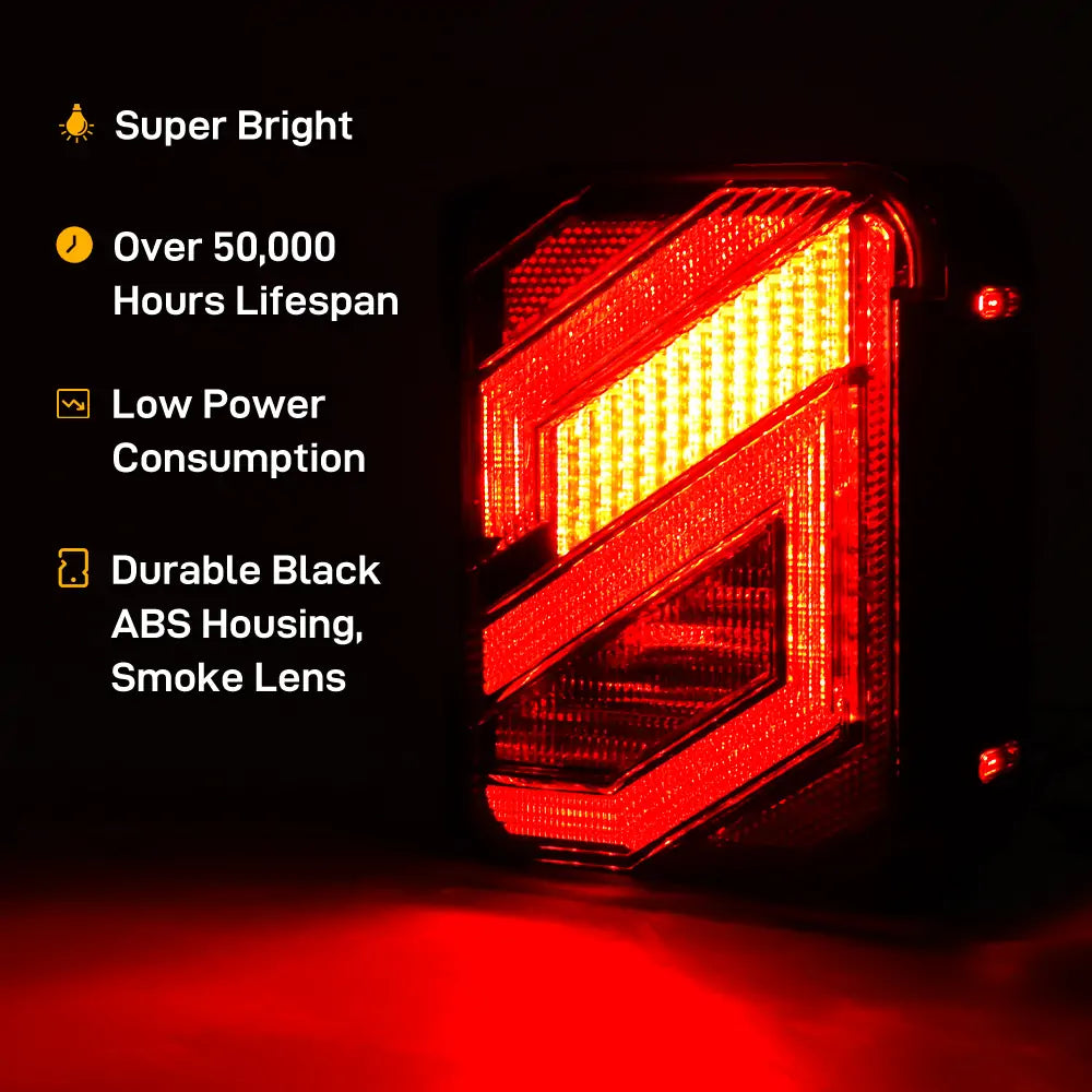 Jeep Wrangler JK LED Tail Lights - Smoked Lens LOYO S Series for Off-Road & Night Driving Safety