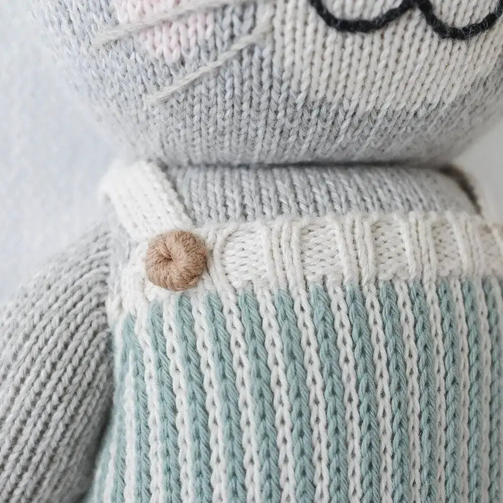 Cuddle + Kind Dylan The Kitten Handmade Knit Doll - Soft Plush Stuffed Animal Toy for Kids & Babies | Perfect for Nursery Decor, Gift Giving & Cuddling
