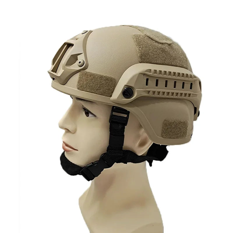 Tactical FAST Helmet MICH2000 for Paintball & Airsoft - Lightweight Military Style Helmet with Adjustable Chin Strap - Perfect for Outdoor Combat Games, Training & Tactical Missions