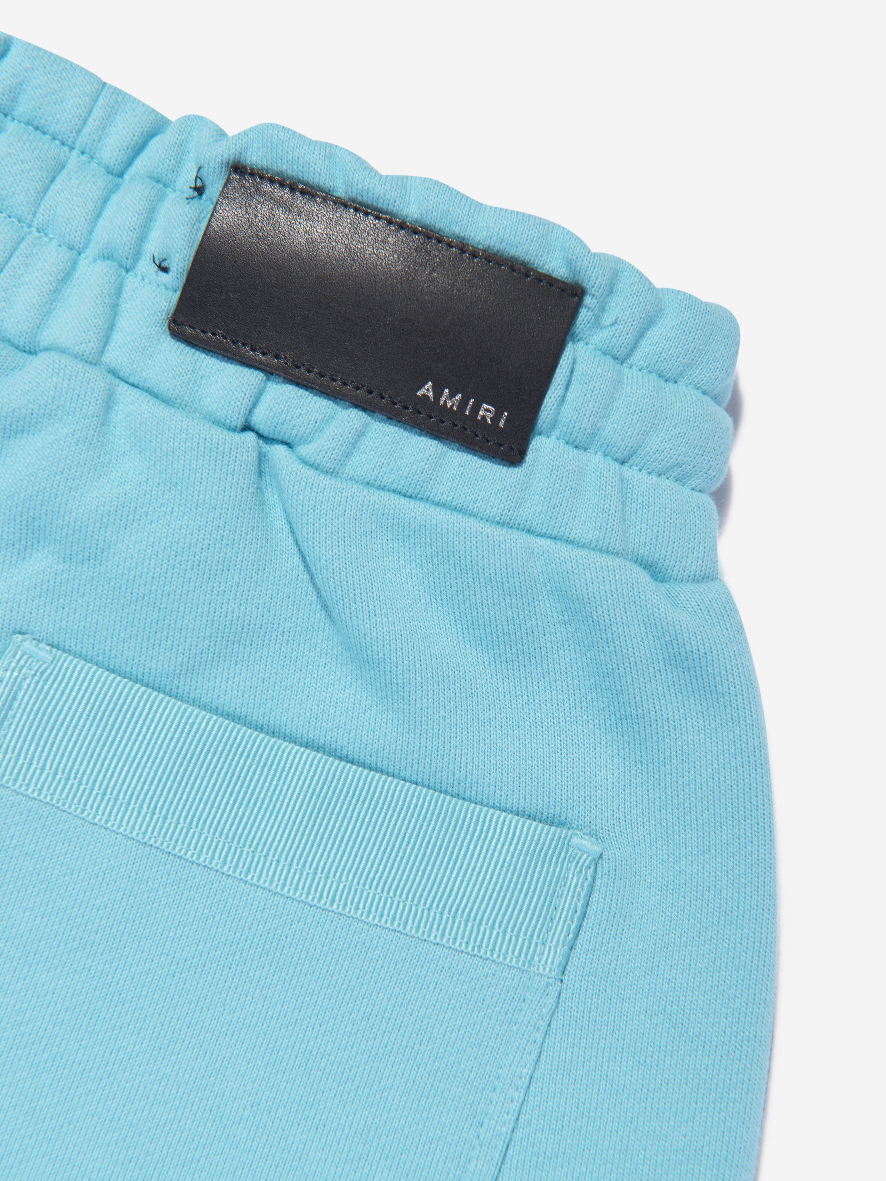 Amiri Kids Staggered Scribble Logo Joggers - Blue Cotton Jogger Pants for Boys & Girls | Casual Wear, Playdates & Street Style Fashion