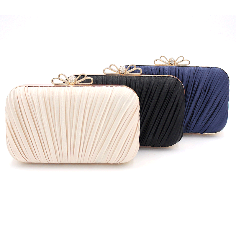 Elegant Pleated Handbag for Dinner & Banquet | Ladies Evening Clutch Purse for Social Events | Perfect for Weddings, Galas & Formal Occasions