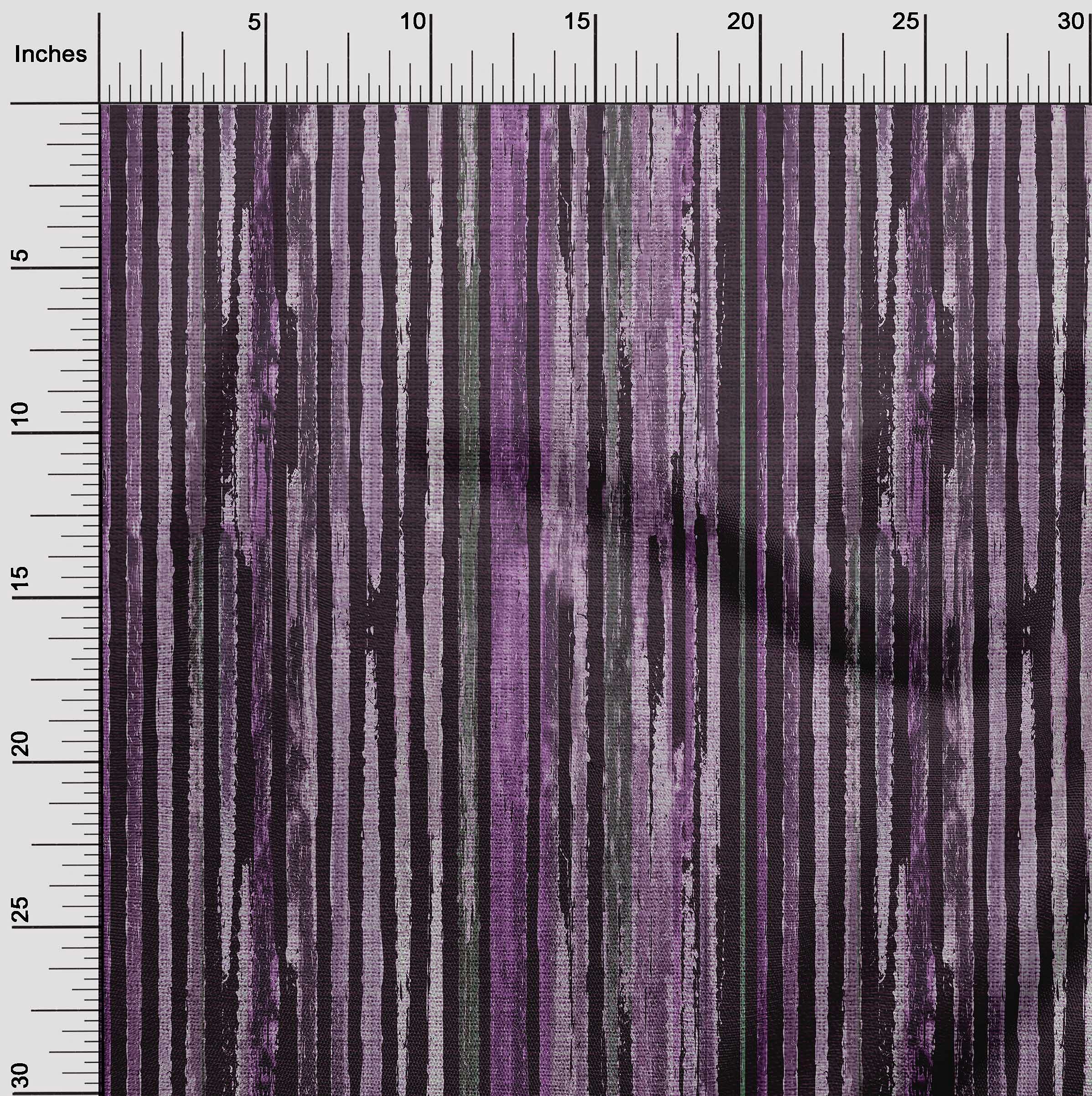 oneOone Georgette Viscose Purple Striped Fabric by The Yard - 42 Inch Wide Printed Textile for DIY Clothing, Dresses & Scarf Making | Premium Sewing Material for Fashion Designers & Craft Projects