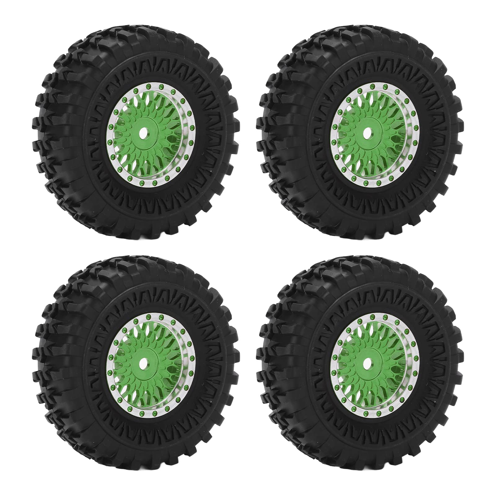 Alomejor 4pcs 55mm RC Rubber Tires for 1:24 Scale Remote Control Cars - Durable Off-Road RC Vehicle Wheels Accessories - Perfect for Crawler, Drift, and Racing RC Models