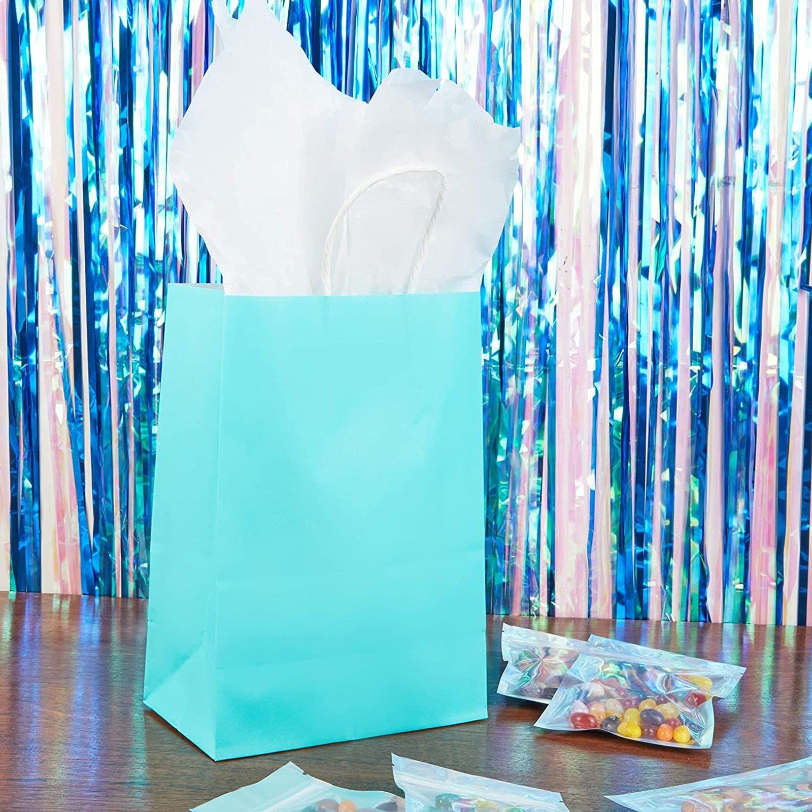 36 Pack Medium Teal Gift Bags with Handles - Premium Party Favors & Merchandise Bags for Birthdays, Weddings, Baby Showers & Corporate Events | Sparkle & Bash Collection