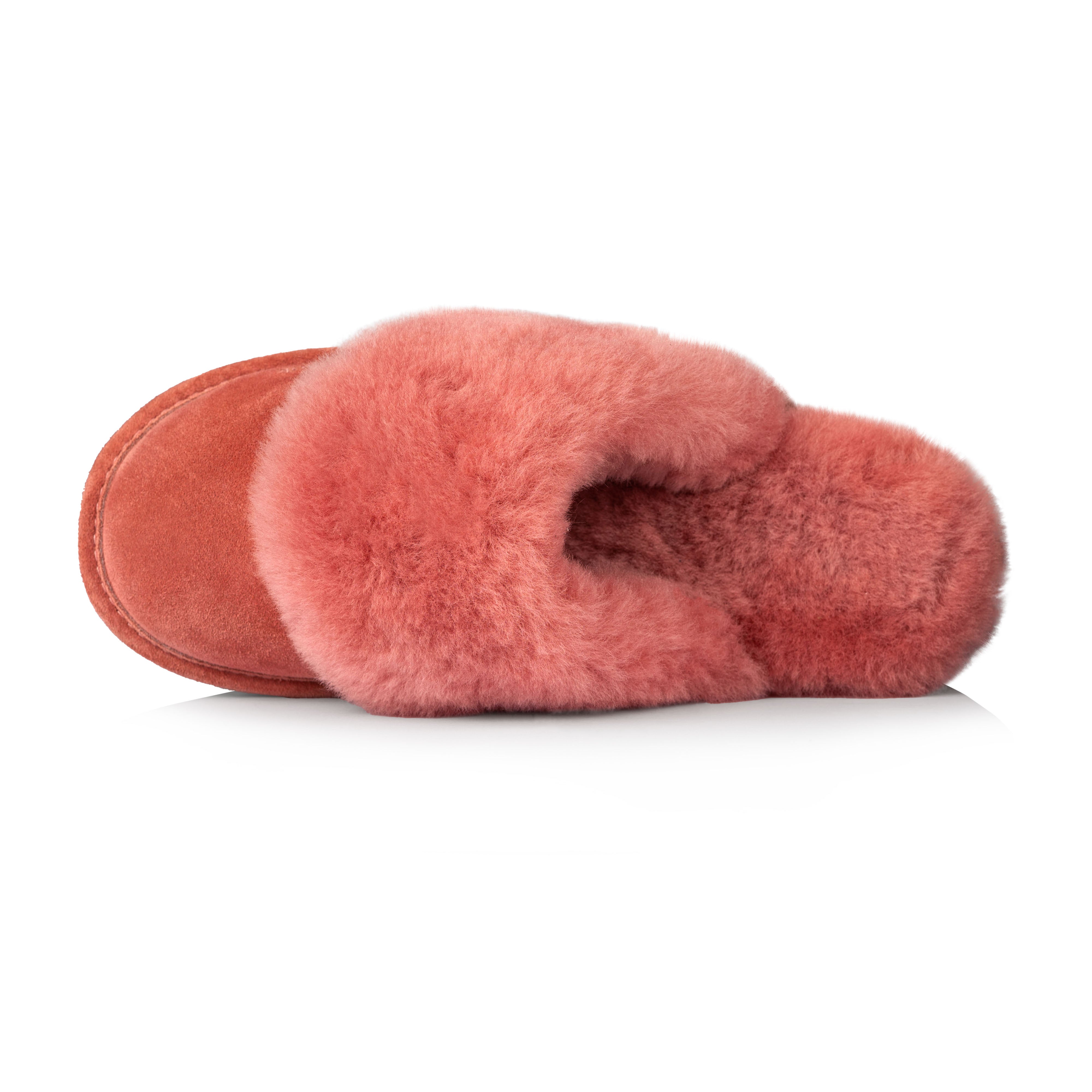 Scarlet Women's Slippers - Soft Raspberry Fuzzy House Shoes for Women - Cozy Indoor/Outdoor Comfort for Relaxing at Home