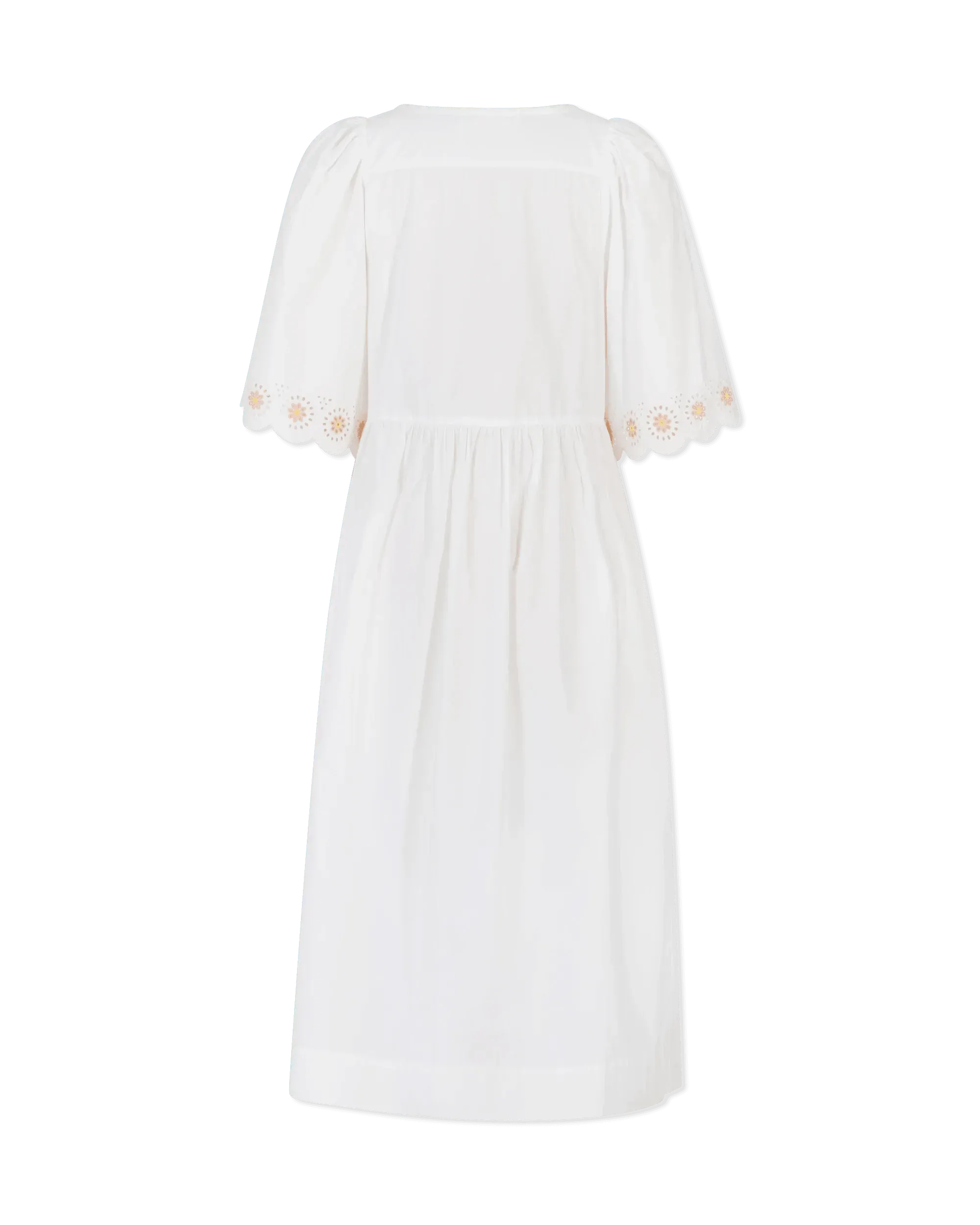 Floral Embroidered Short Sleeve White Summer Dress for Women - Perfect for Beach Vacations, Garden Parties & Casual Outings