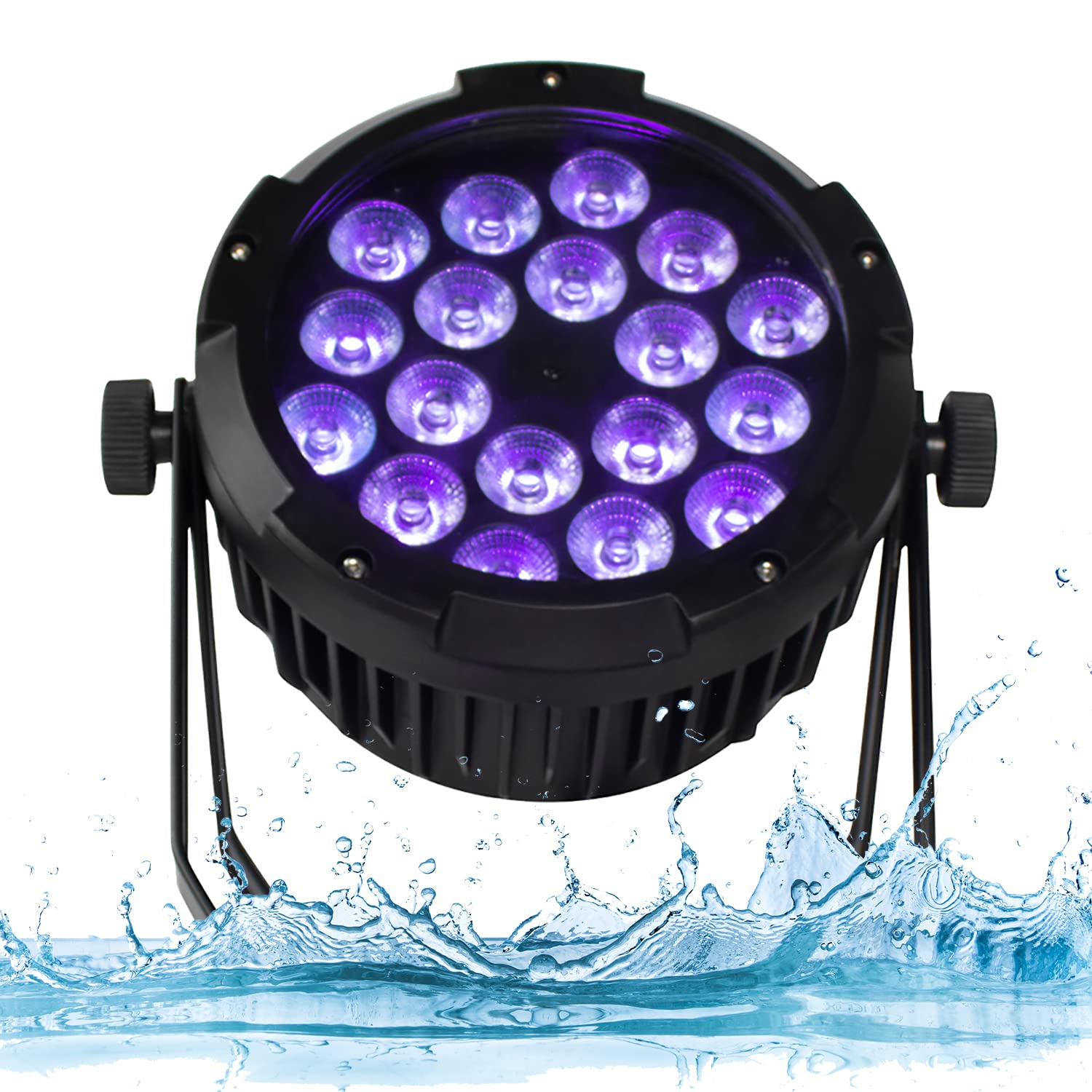 SHEHDS IP65 Waterproof 18x18W RGBWA+UV LED Par Lights - DMX Control Strobe DJ Stage Lighting for Outdoor Christmas Party, Wedding, Concerts, Garden, Church Events