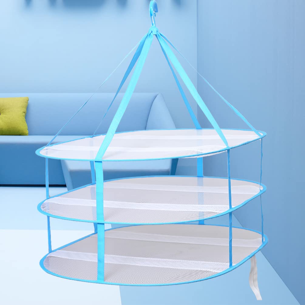 Collapsible Drying Rack for Clothes - 3-Tier Mesh Laundry Basket for Socks, Sweaters & Towels | Foldable Space-Saving Clothes Dryer | Perfect for Apartments, Camping & Solar Dehydrating