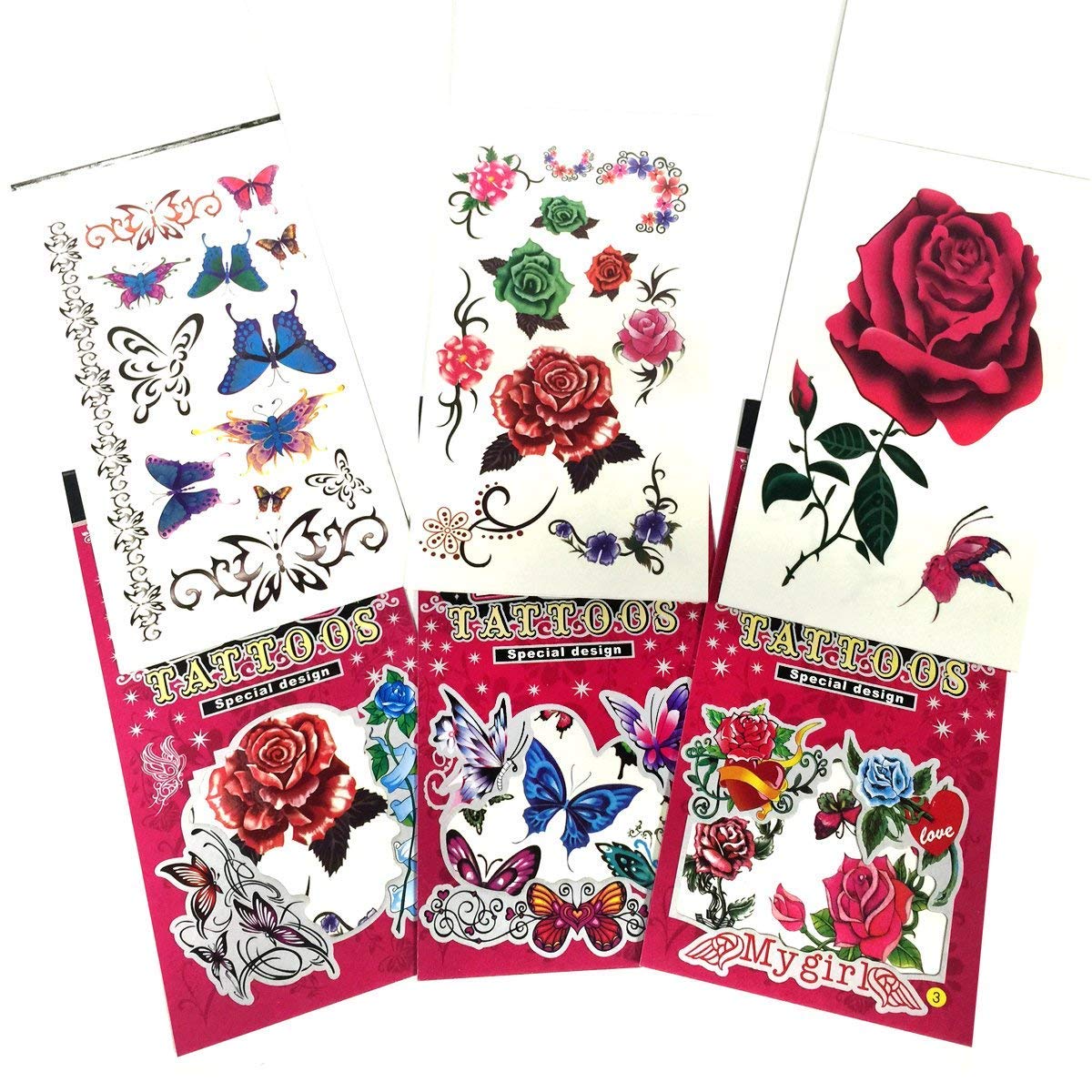Arpit Mart Temporary Tattoos - 31 Fun Body Art Stickers for Kids Birthday Parties, Return Gifts & Costume Events (5 Book Set) | Safe, Washable & Easy to Apply