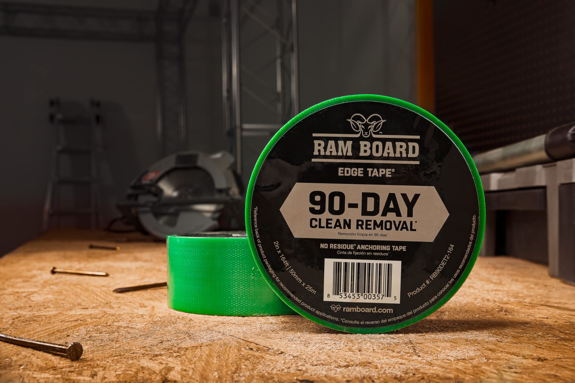 Ram Board Edge Tape - 90-Day Clean Removal No Residue Anchoring Tape - 2