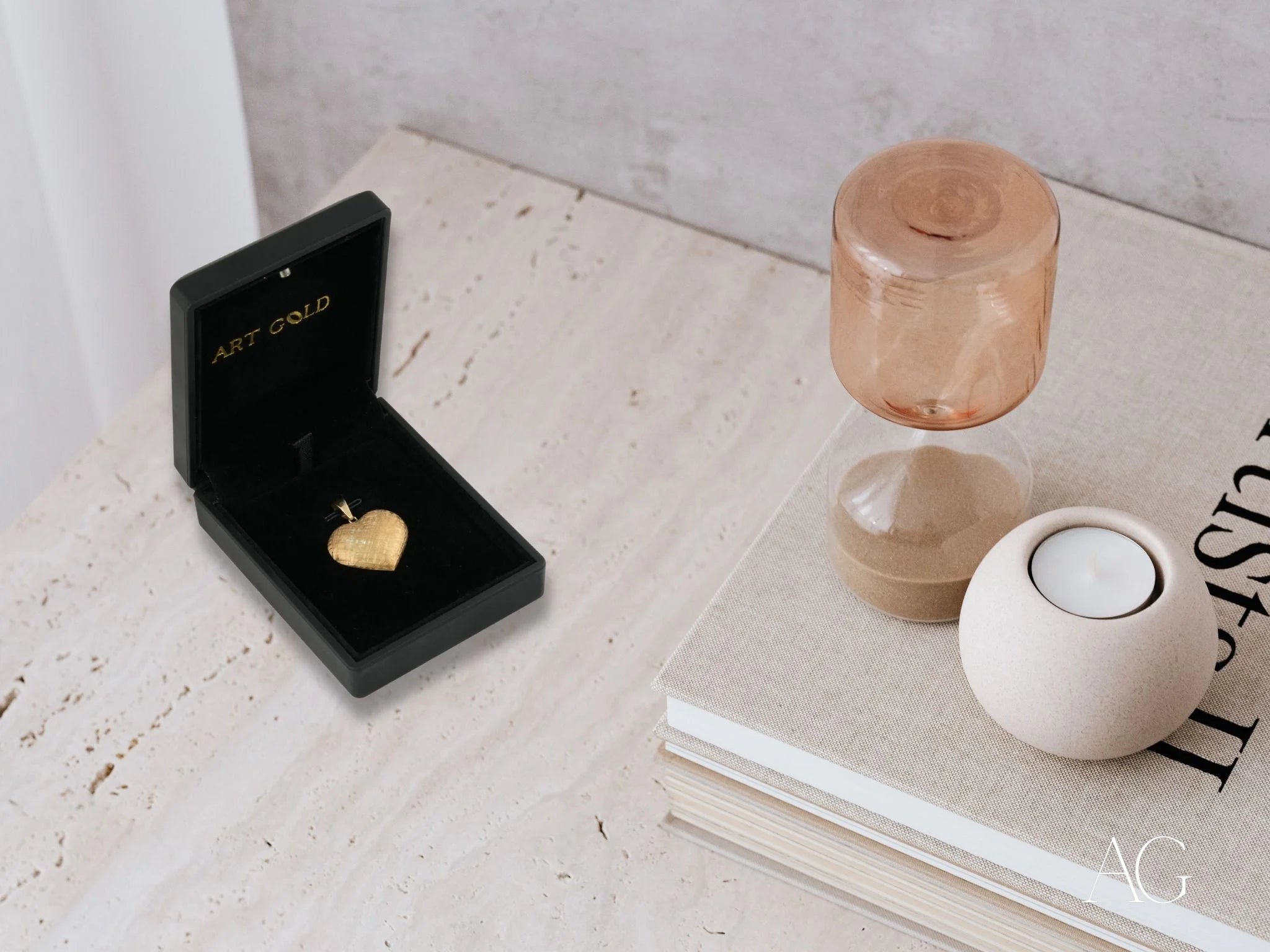 Golden Heart Pendant Necklace for Women - 14K Gold Plated Romantic Jewelry Gift for Valentine's Day, Anniversary & Special Occasions