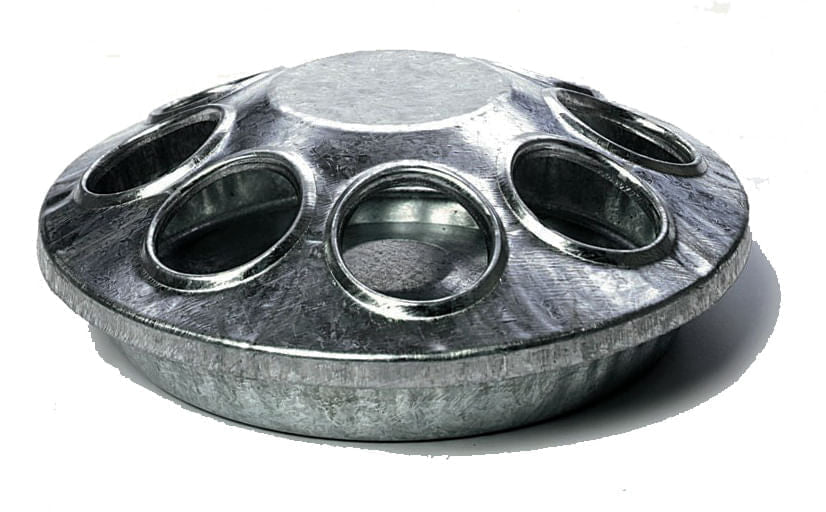 8 Hole Galvanized Steel Chicken Feeder - Durable Poultry Waterer for Hens, Chicks & Ducks - Perfect for Backyard Coops, Farms & Homesteads