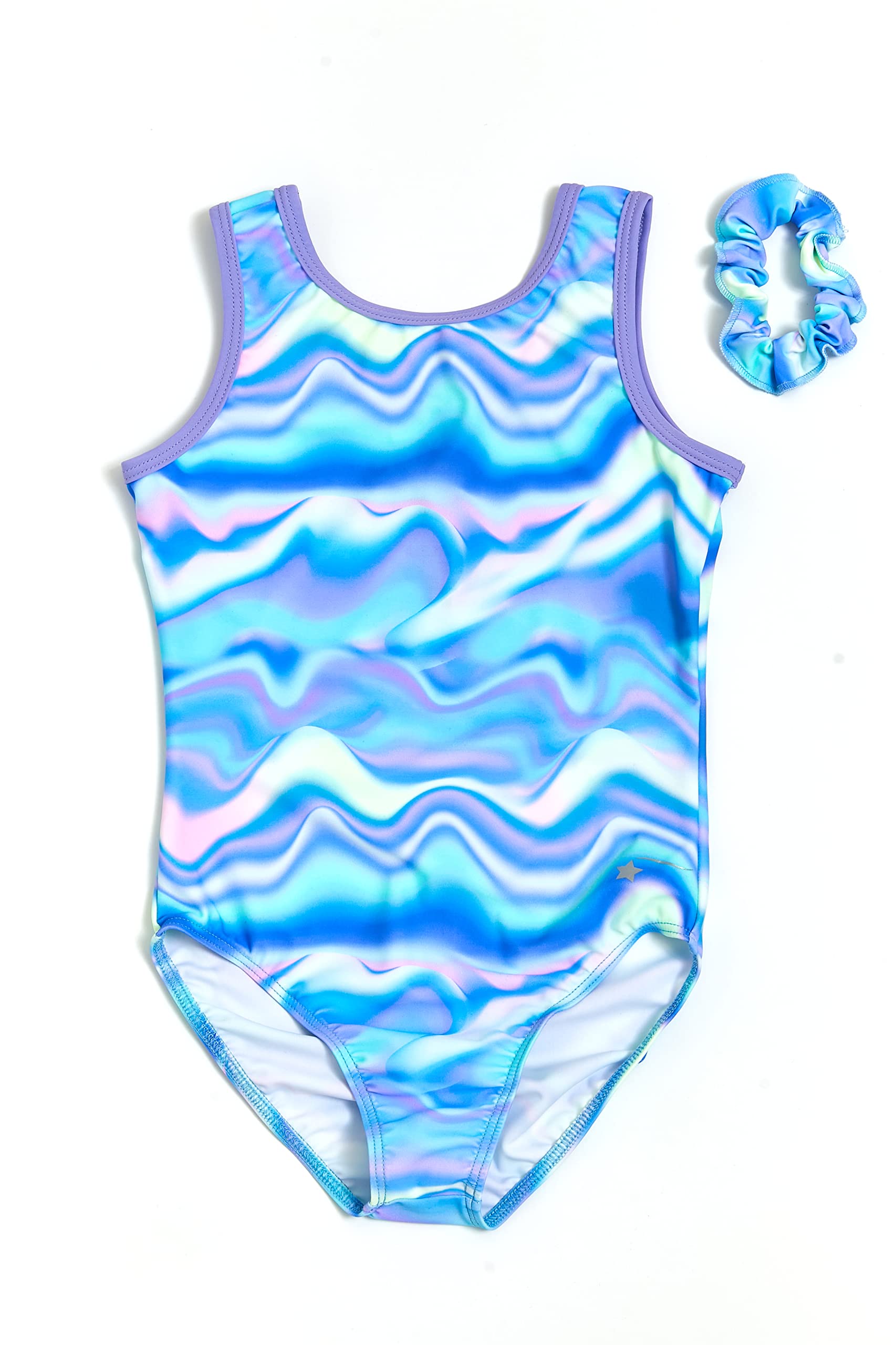 Destira Girls Gymnastics Leotards - Super Soft Cotton Candy Leotard with Matching Scrunchie for Dance, Cheer, Yoga & Performance | Perfect for Training, Competitions & Recitals