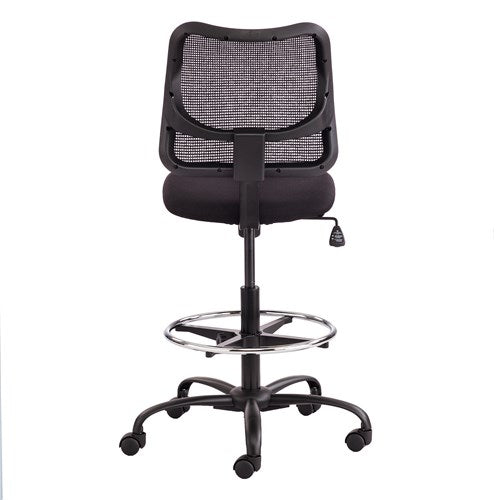 Safco Vue Black Extended Height Vinyl Chair 3395B - Adjustable Office Chair for Home & Work, Ergonomic Desk Chair with Wheels for Comfortable Seating