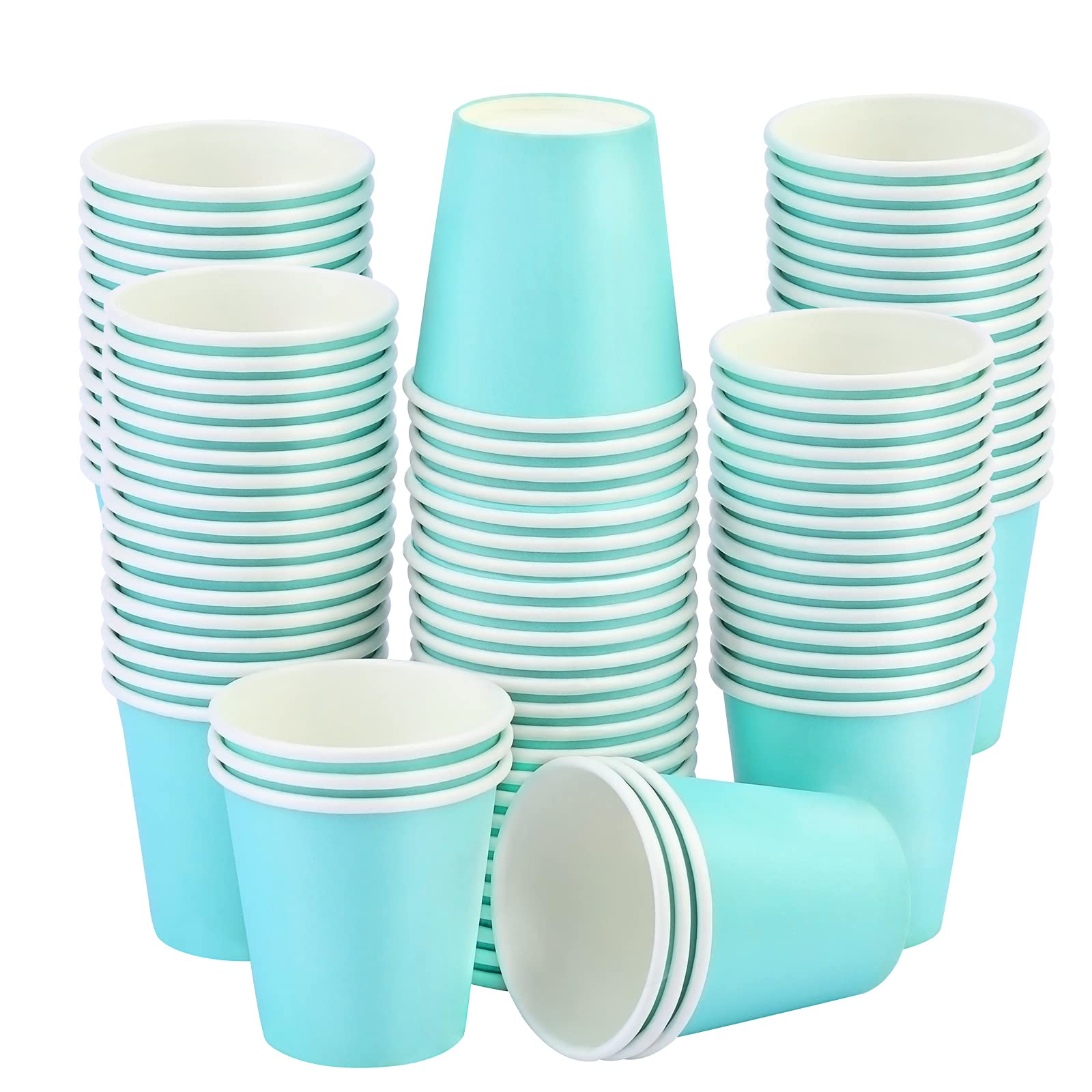 100 Pack 3 oz Disposable Paper Cups - Small Espresso & Mouthwash Cups for Home, Party, Picnic - Perfect for Beverages, Snacks & Bathroom Use
