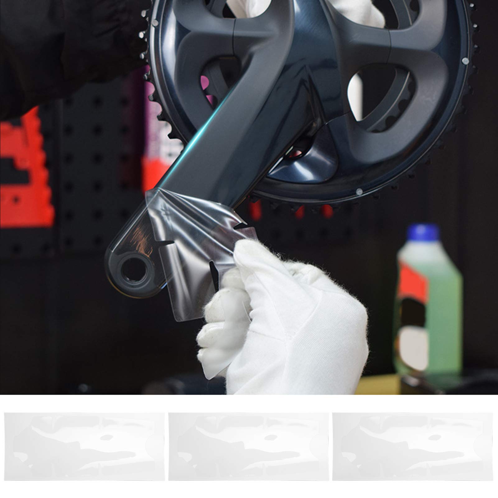 Bike Crank Protector Film - Transparent Scratch-Resistant Cover for Bicycle Cranksets | Durable Protection Stickers for Cycling Enthusiasts | Perfect for Mountain Bikes, Road Bikes & Commuter Bikes