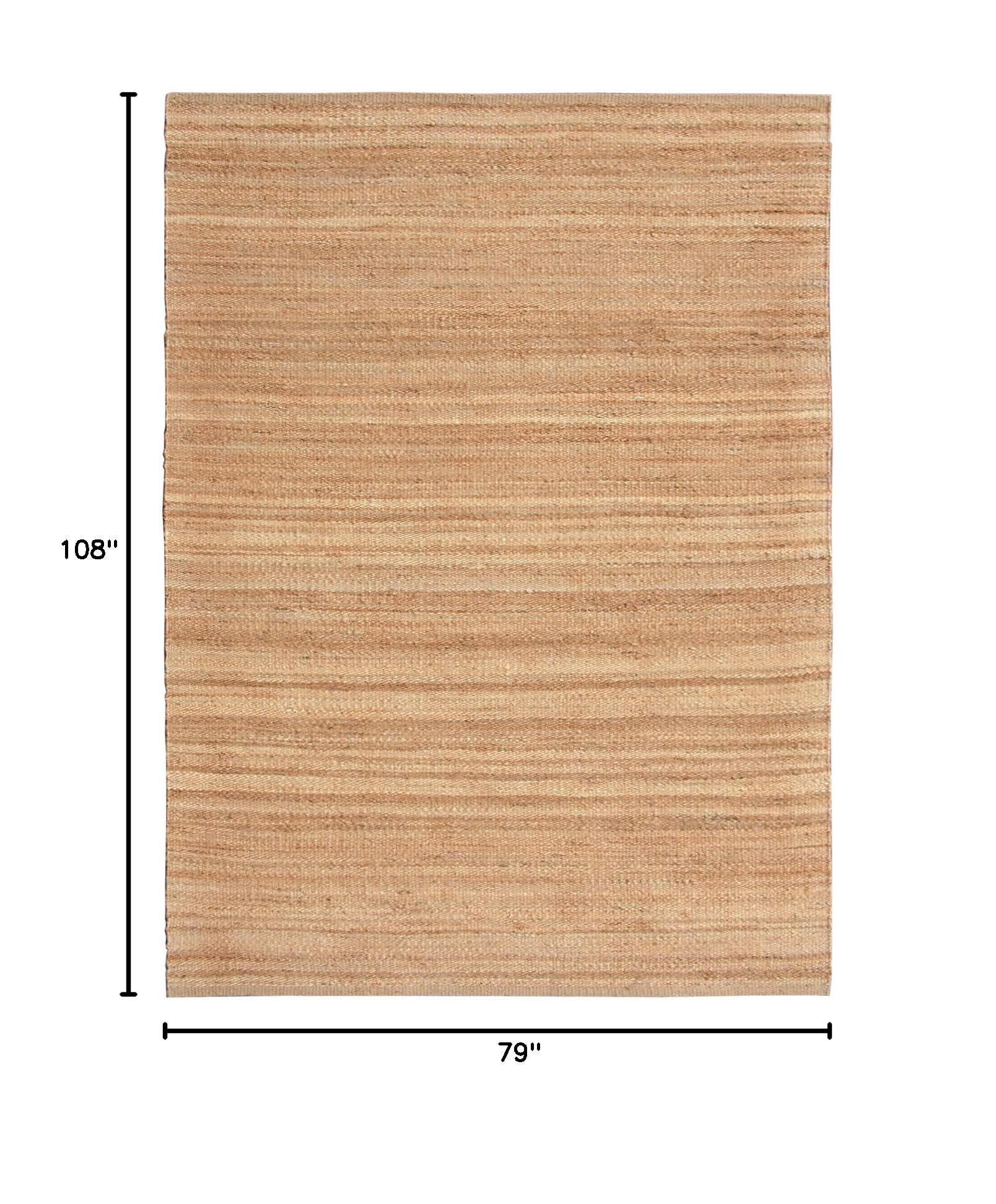 Antep Rugs Natural 6x9 Jute Area Rug - Handwoven Indoor Floor Mat, Eco-Friendly Fiber, 6'7