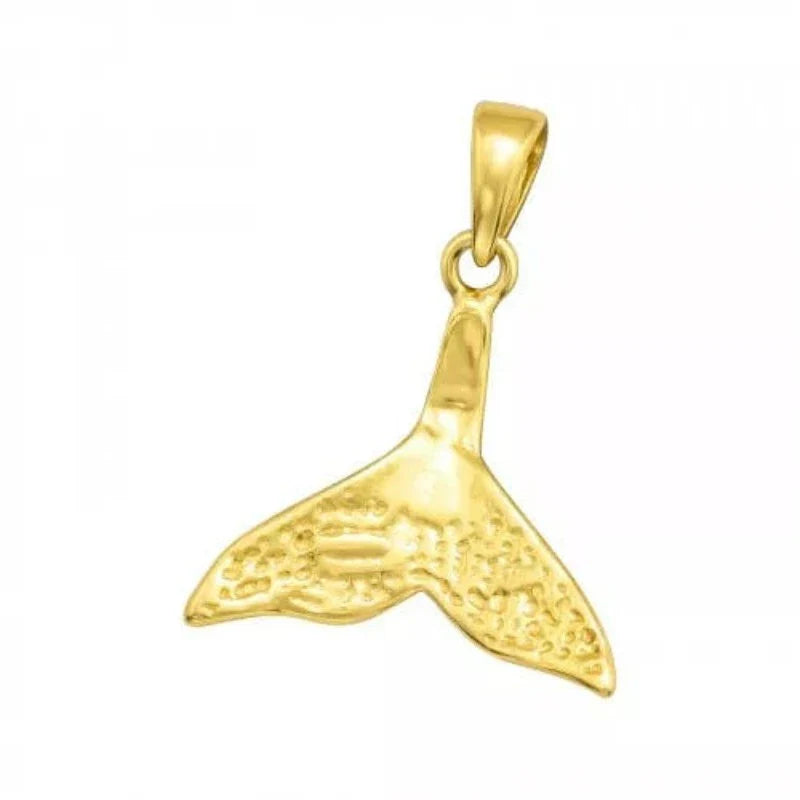 Elegant 14K Gold Mermaid Tail Fin Pendant Necklace for Women - Perfect for Beach Parties, Bridal Jewelry & Gifts
