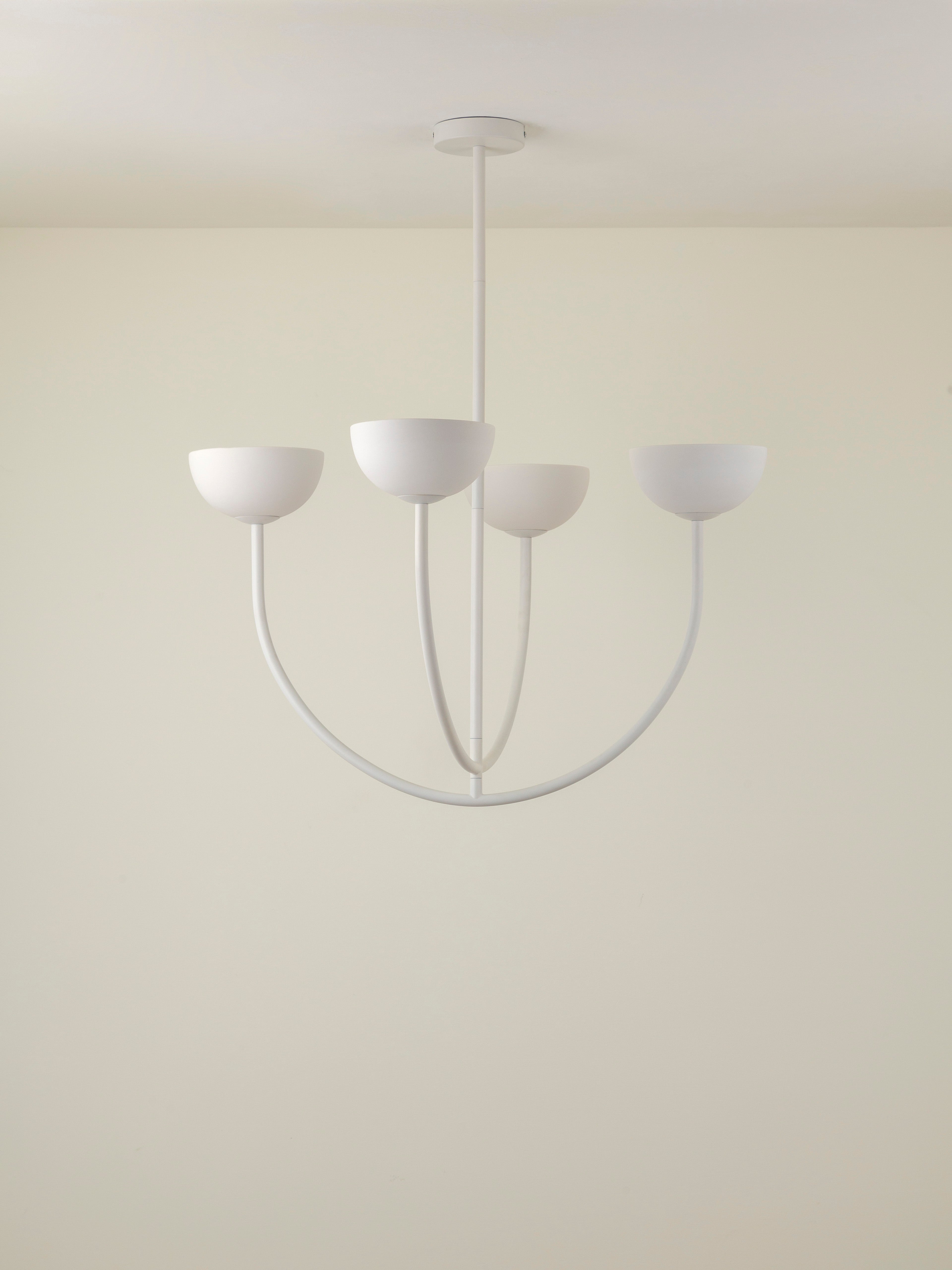 Ruzo 4-Light Warm White Porcelain Ceiling Pendant - Elegant Dining Room & Kitchen Lighting Fixture for Modern Homes