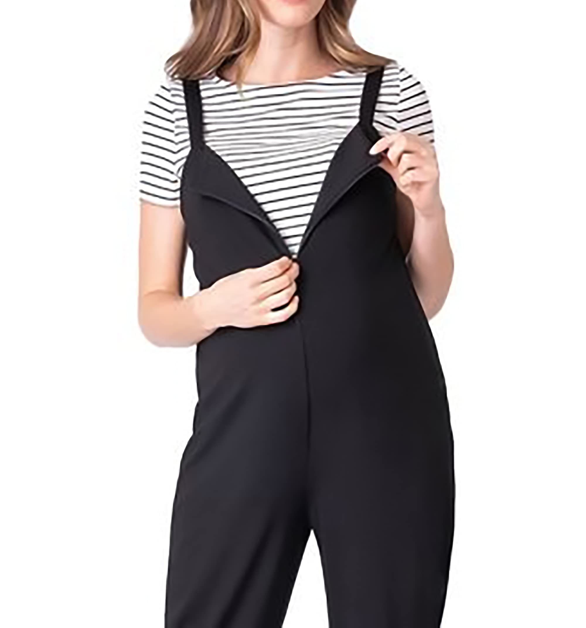 Maternity Jumpsuit Set - Sleeveless Nursing Outfit with Zipper for Easy & Discreet Breastfeeding | Comfortable Pregnancy Wear for Nursing Moms | Perfect for Hospital Visits, Baby Showers & Everyday Use