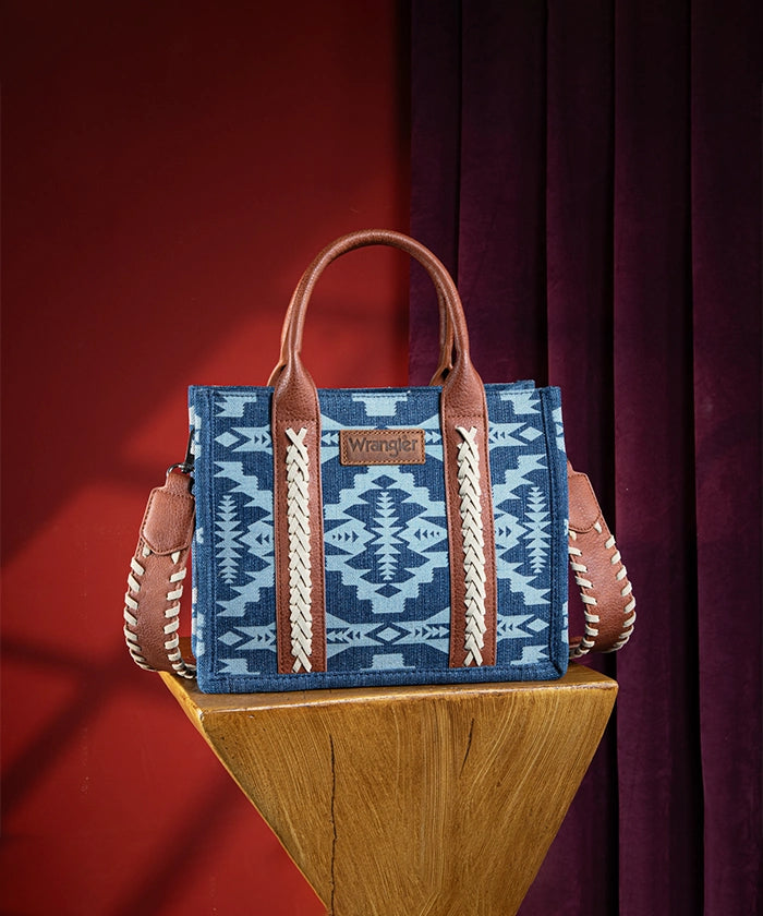 Wrangler Aztec Print Tote Bag Set - Stylish & Durable Cotton Tote Bags for Women - Perfect for Shopping, Beach, Travel & Everyday Use