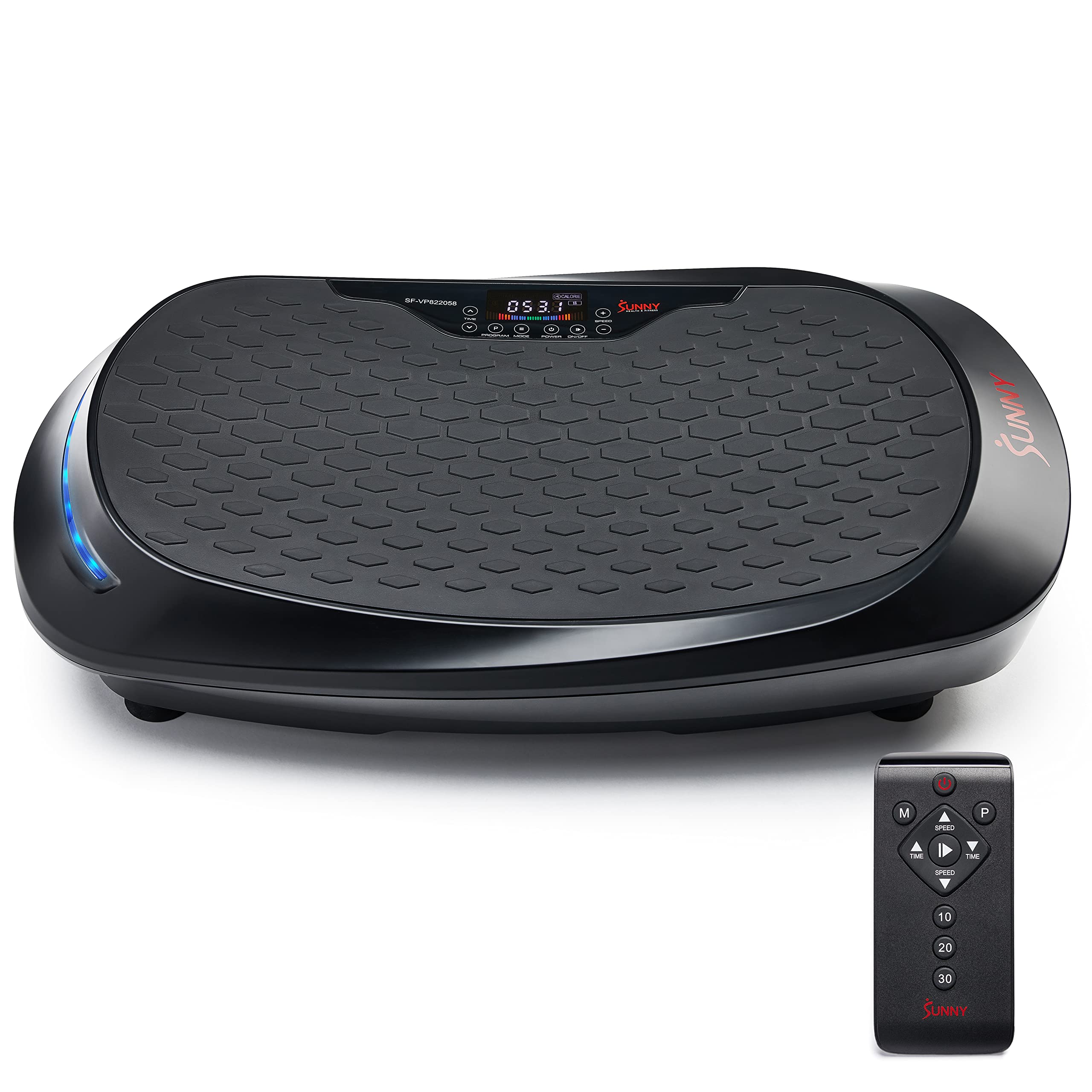 Sunny Health & Fitness Vibration Plate Exercise Machine - Full Body Workout Platform with 10 Speed Levels & 5 Modes for Lymphatic Drainage, Weight Loss & Muscle Toning | Home Gym Equipment for Stress Relief & Fitness Training